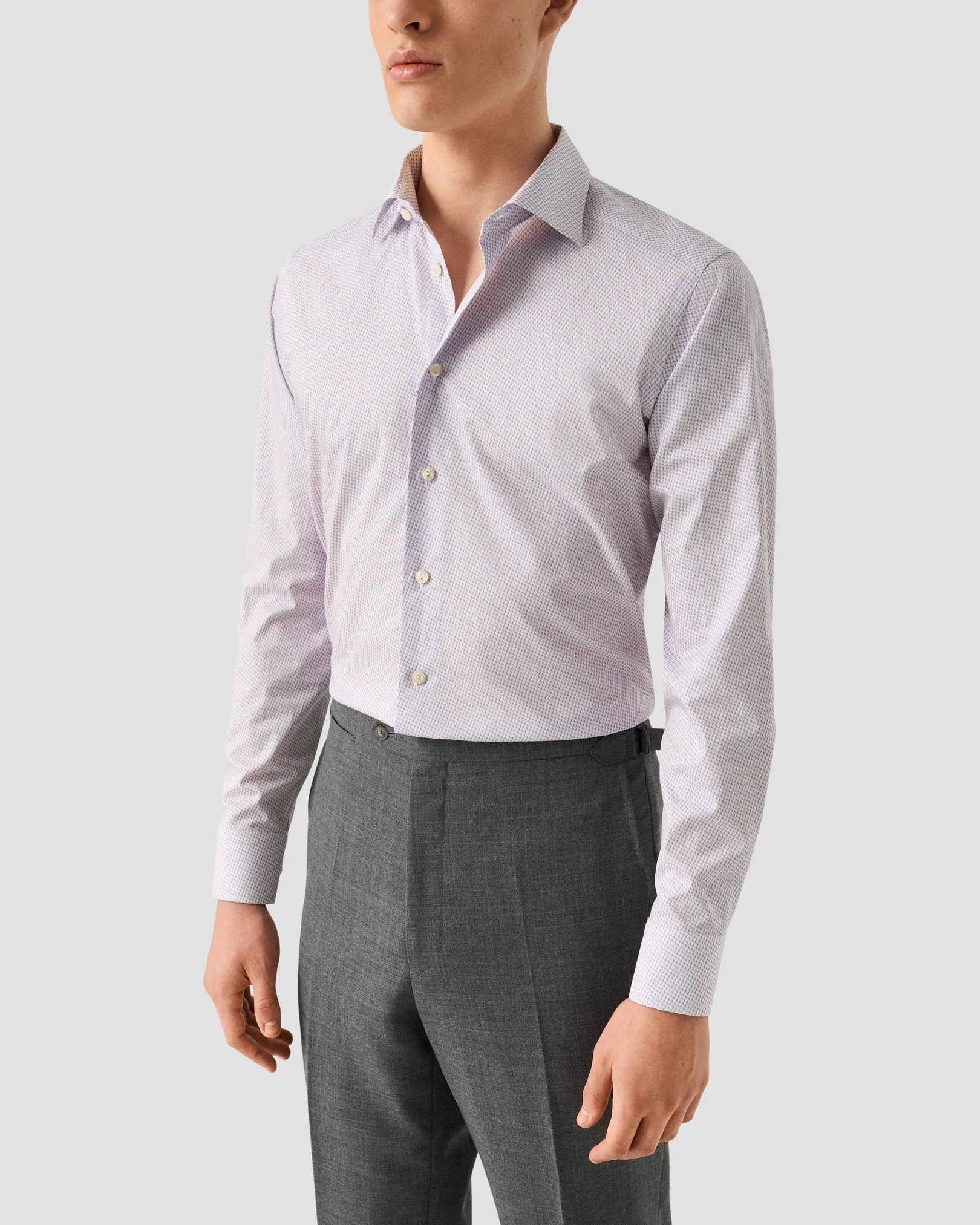 Eton - pink micro geometric signature twill shirt