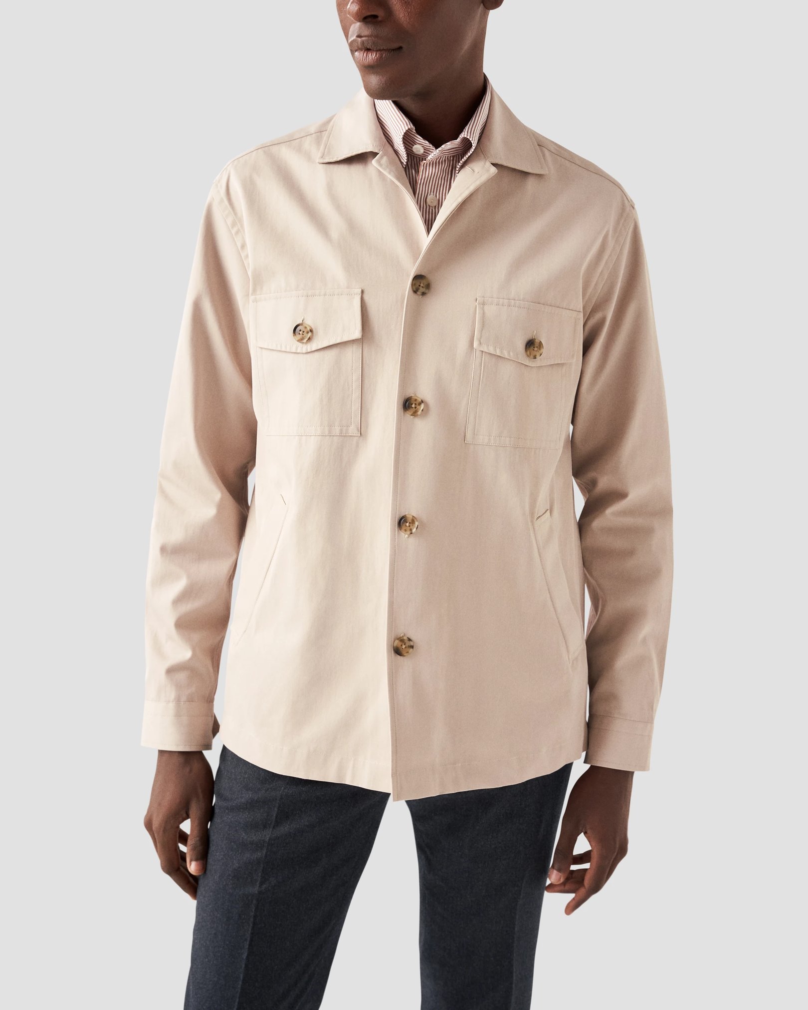 Eton - beige turndown overshirt