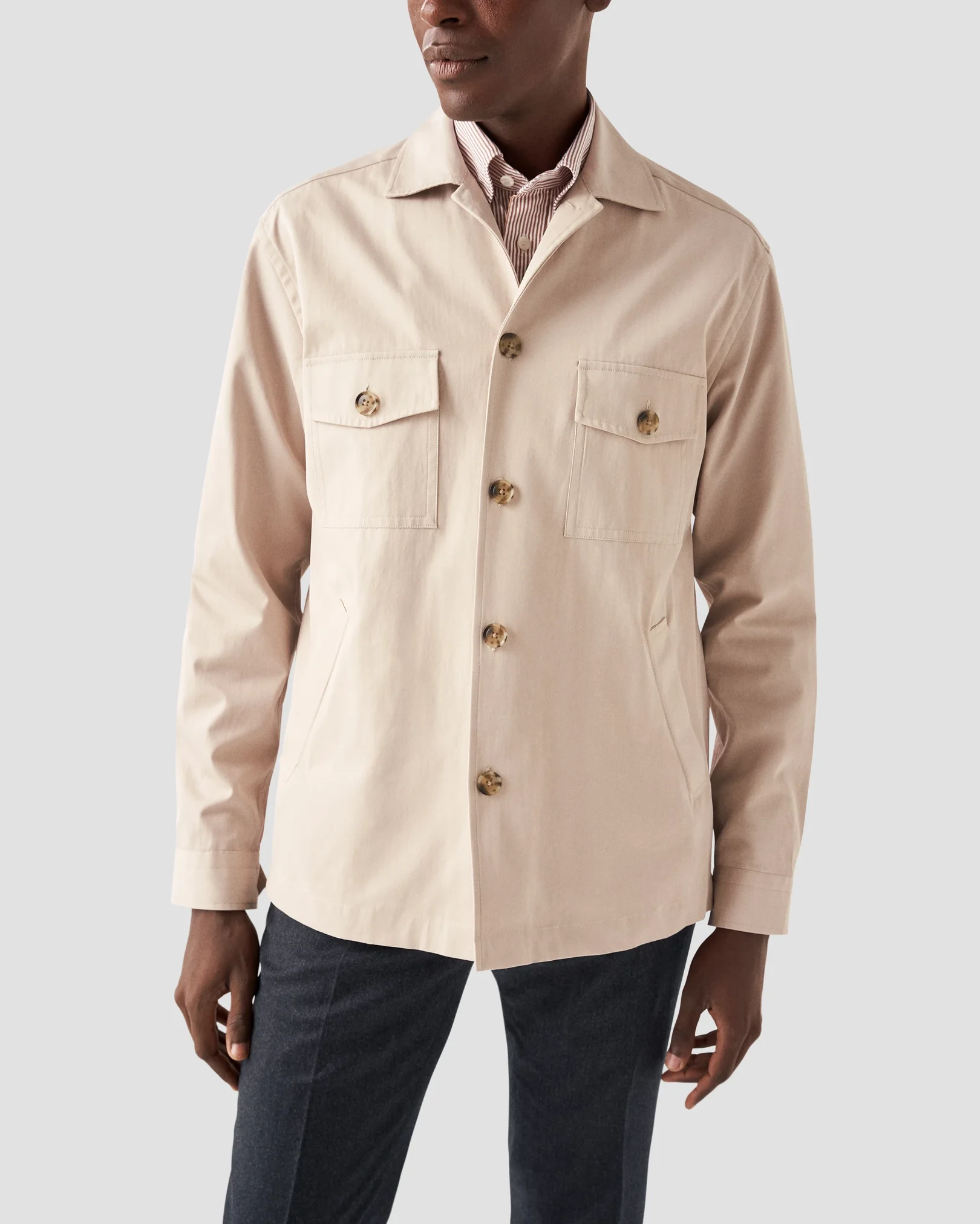 Eton - beige turndown overshirt