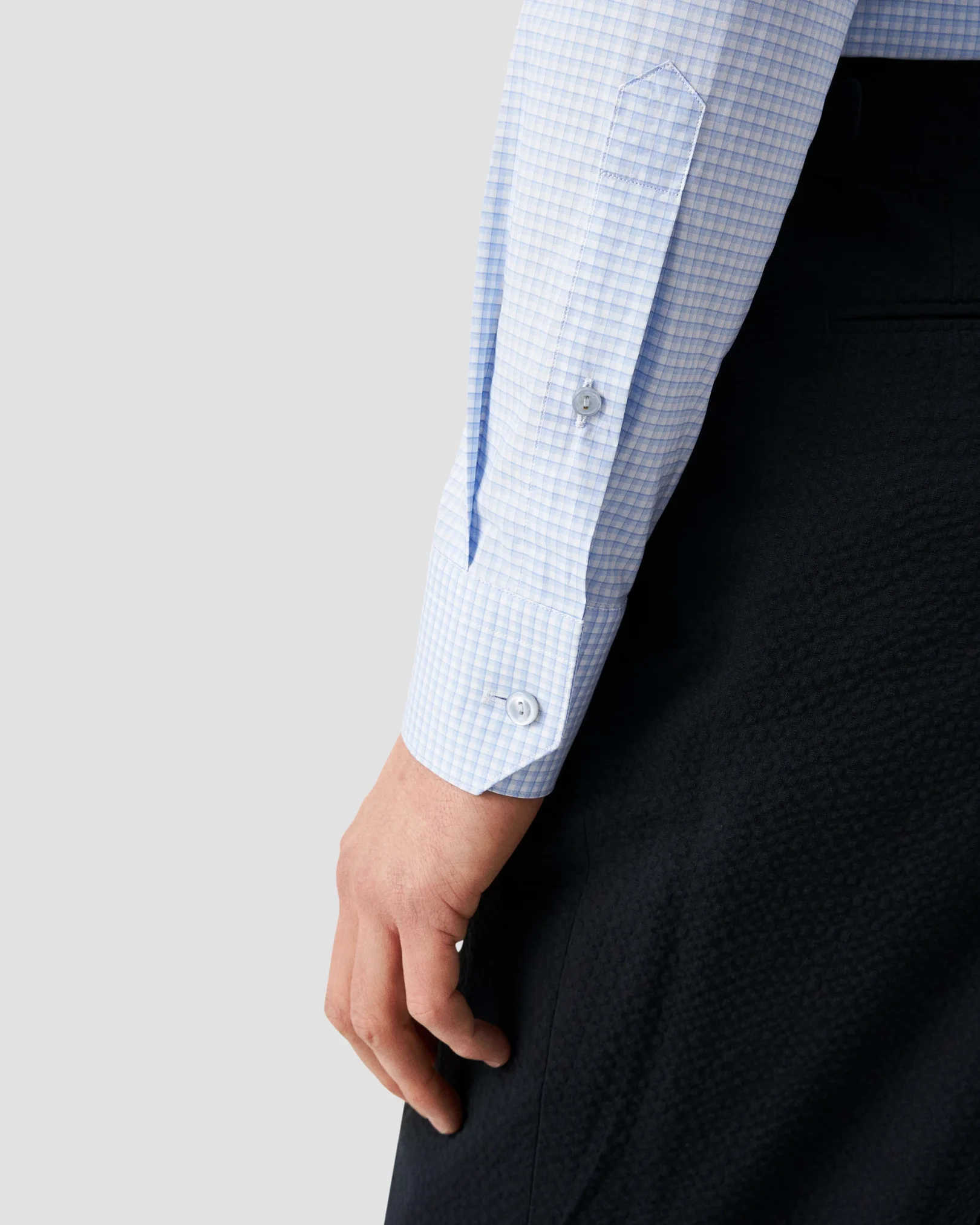 Eton - elevated checked poplin shirt