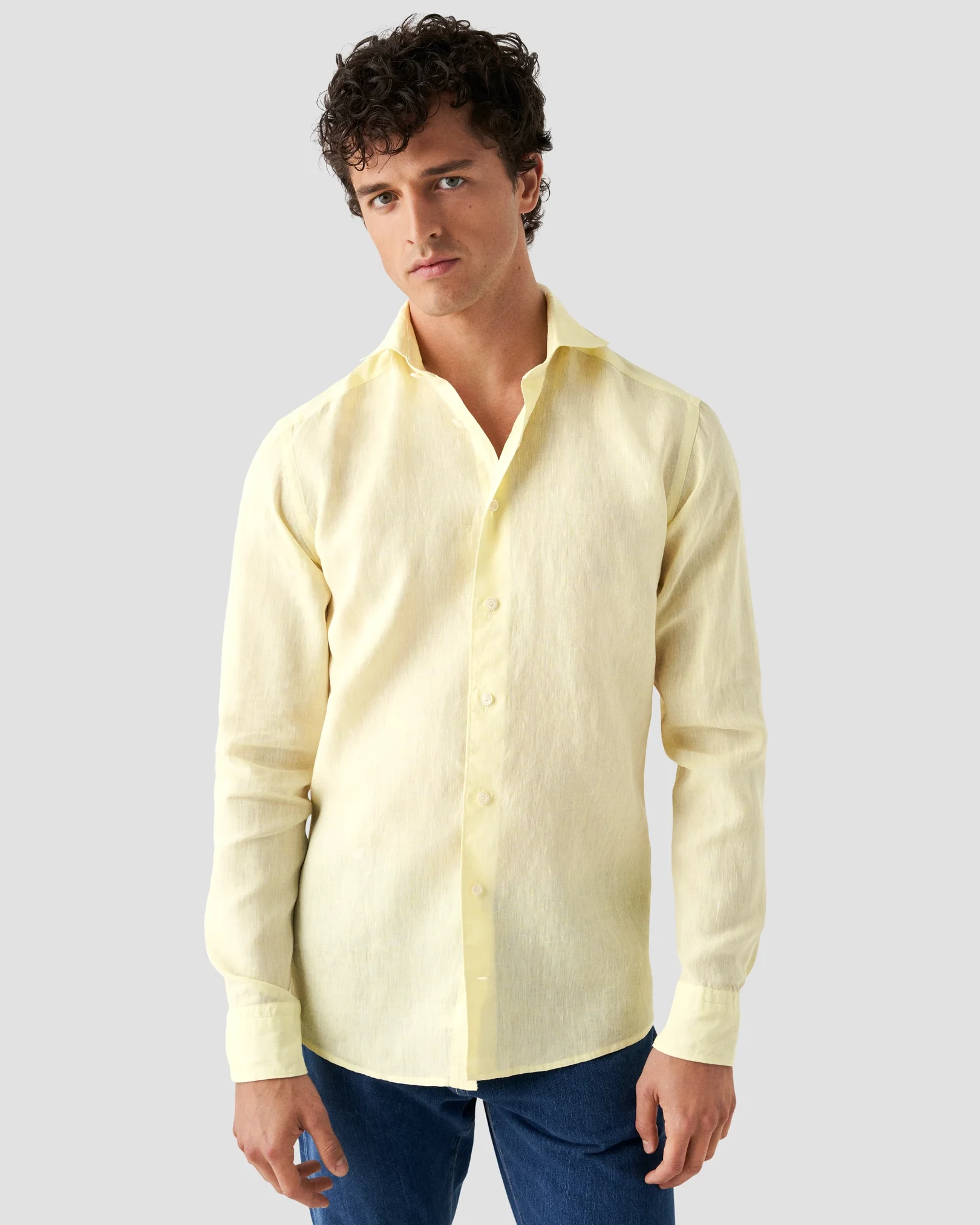 Eton - yellow linen wide spread
