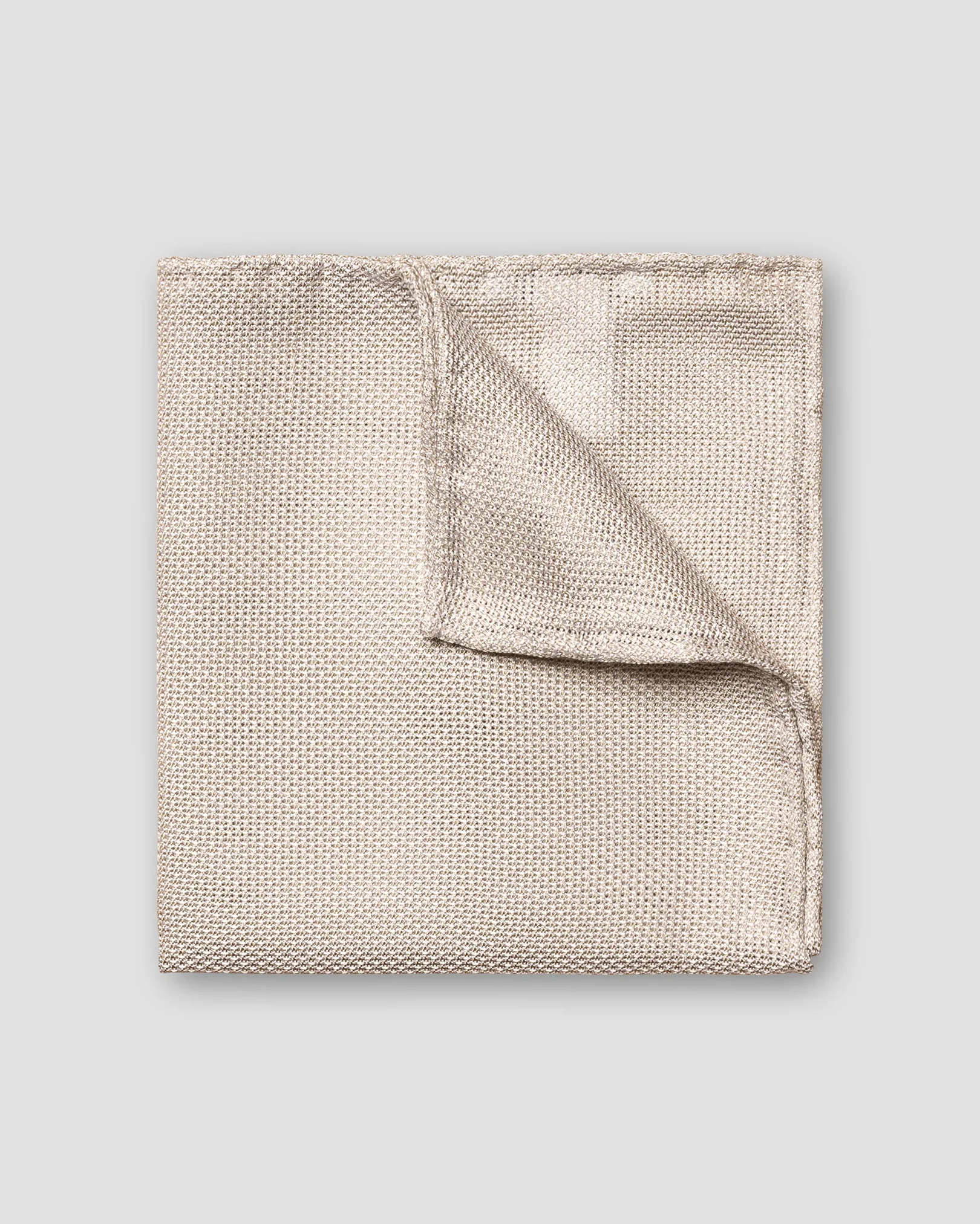 Eton - Light Brown Grenadine Silk Pocket Square