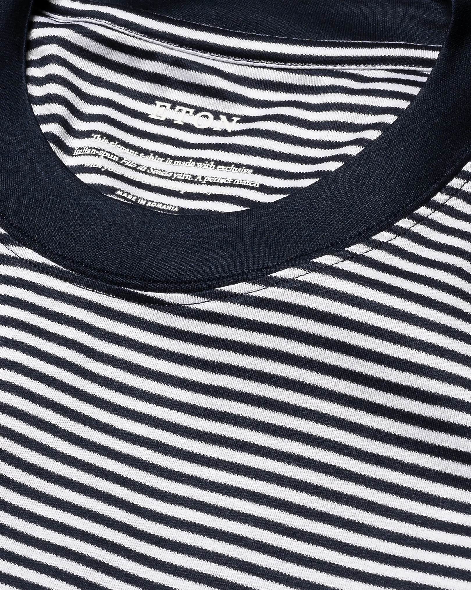 Eton - dark blue knit neckrib t shirt