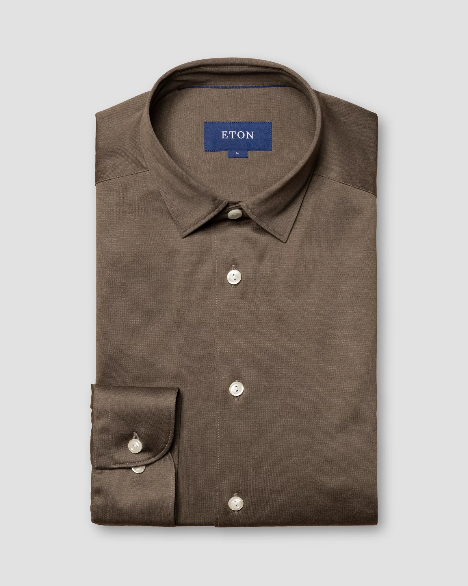 Eton - blue jersey pointed single rounded slim jersey