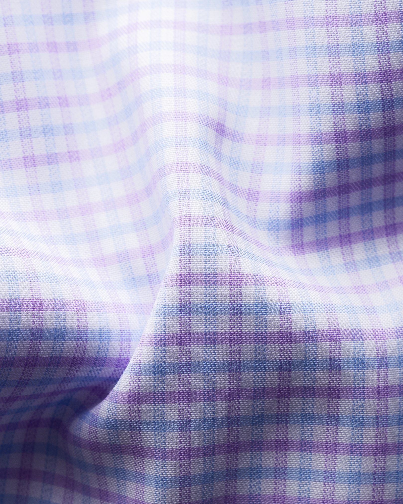 Eton - lavender and blue 3 color check shirt