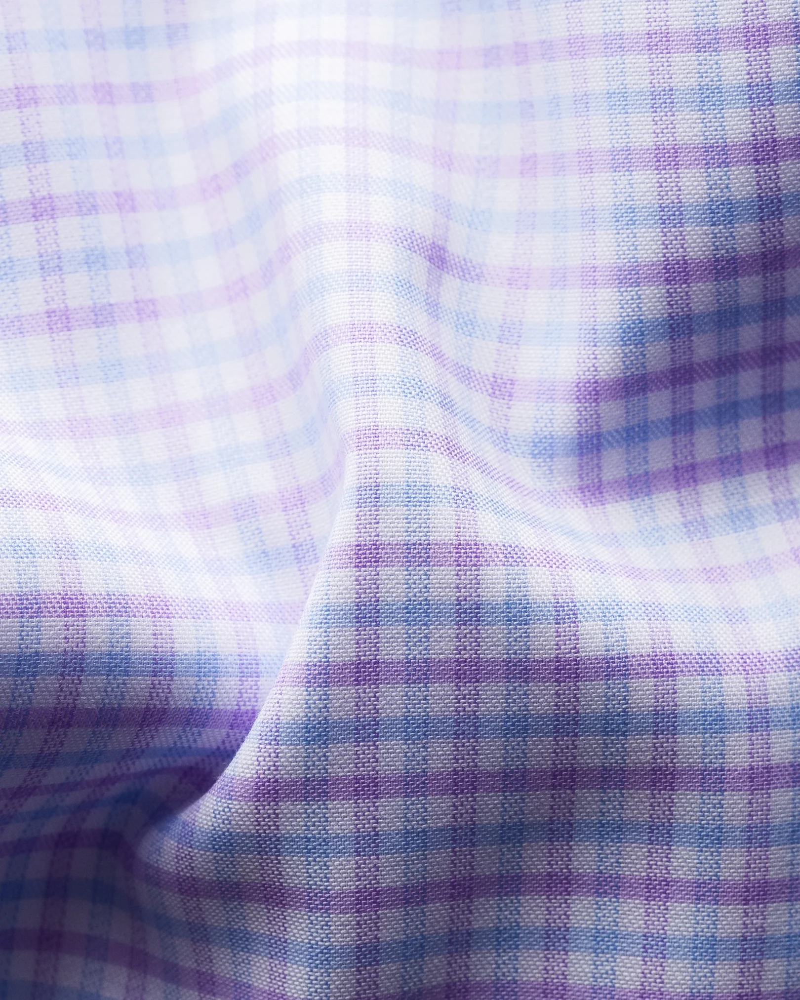 Eton - lavender and blue 3 color check shirt