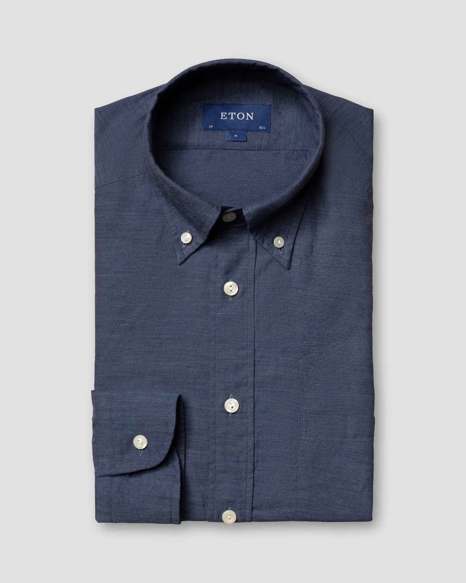 Eton - navy flannel shirt