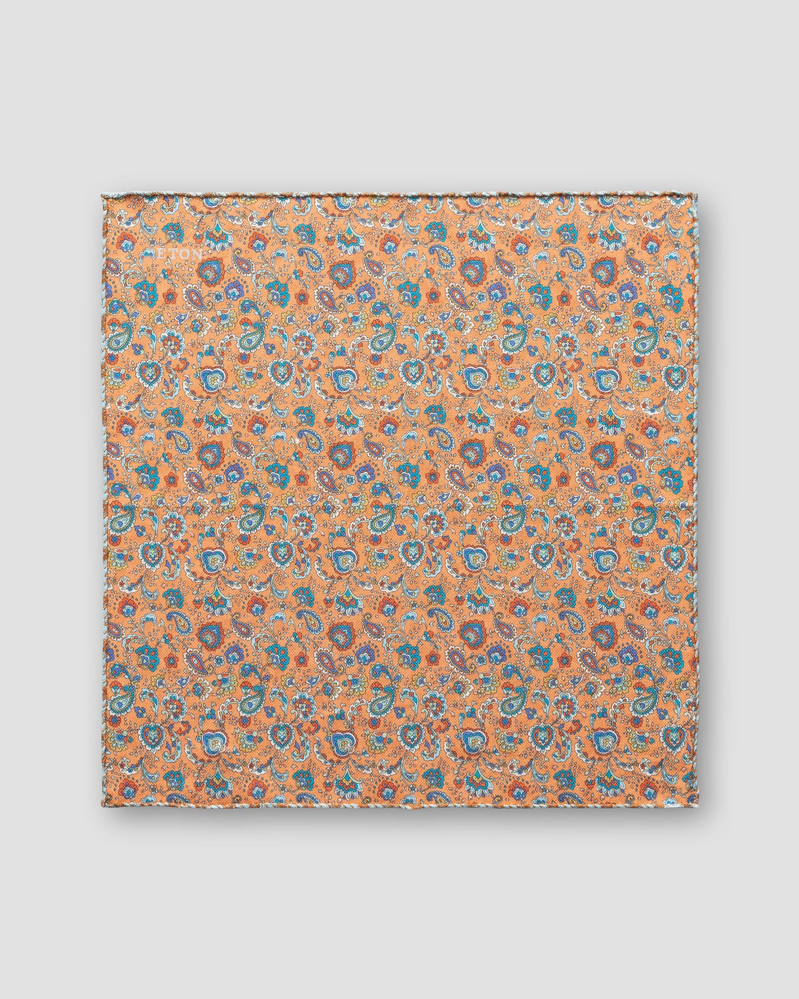 Eton - orange micro print cotton pocket square