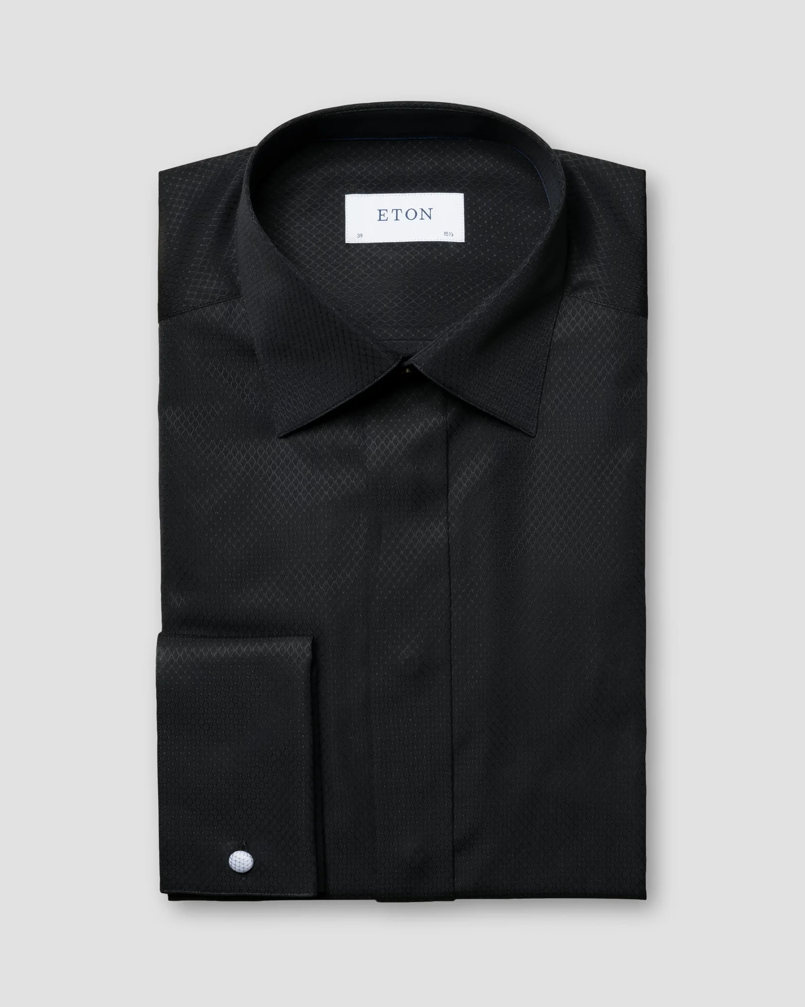 Eton - black plain weave moderate cutaway