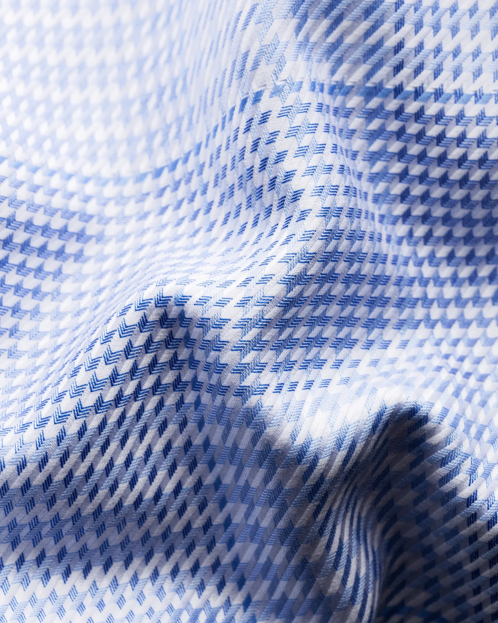 Eton - blue checked king twill shirt