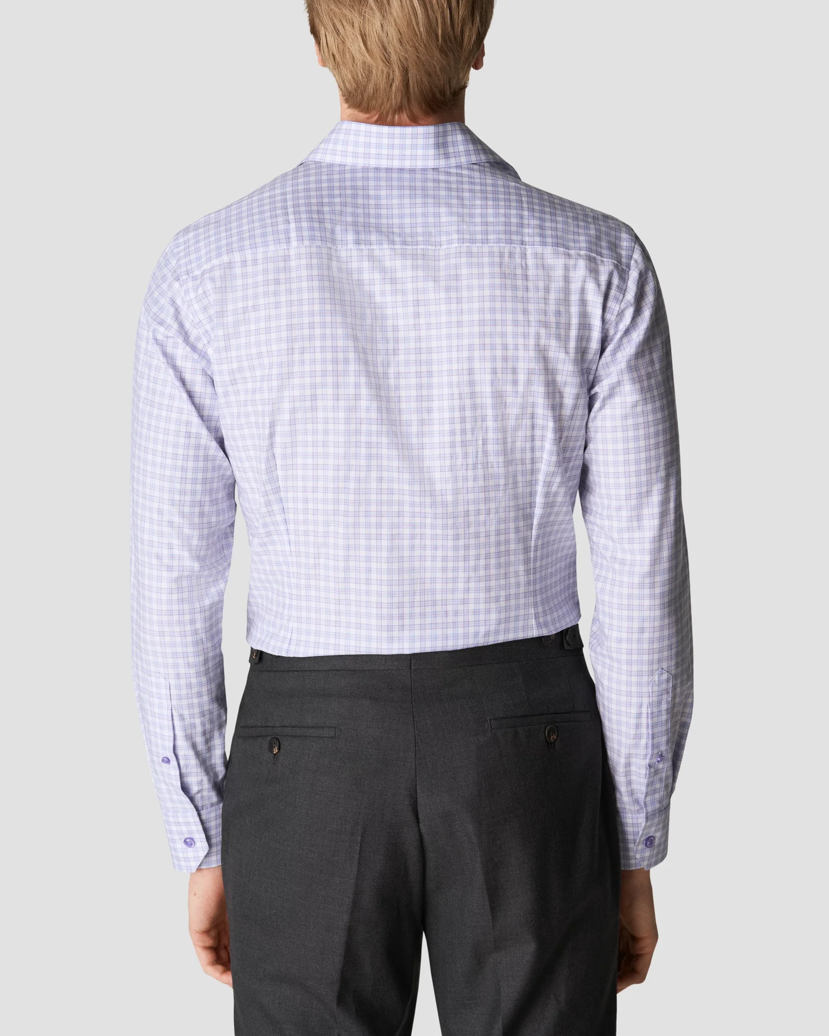 Eton - light purple cotton lyocell stretch cutaway