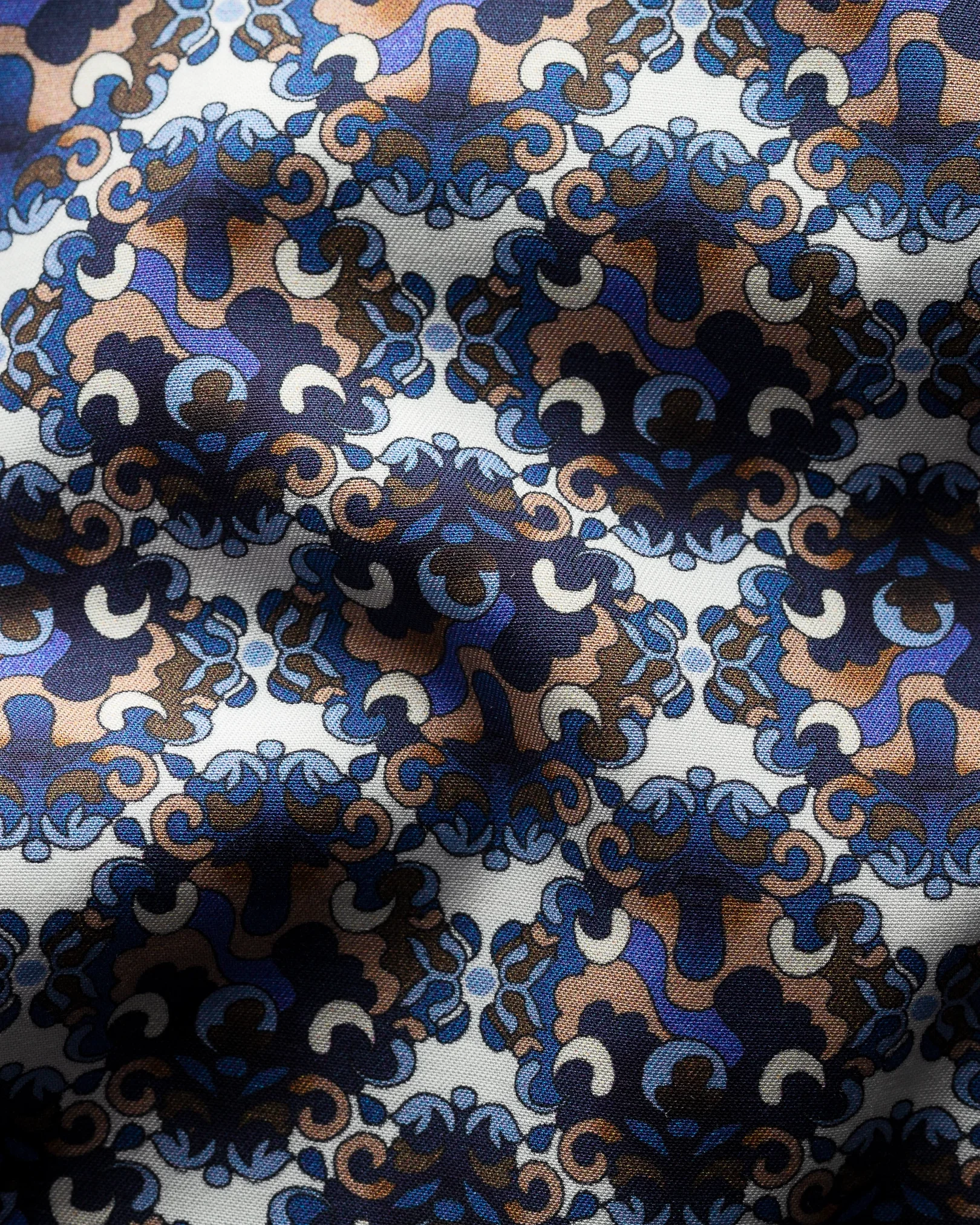 Eton - blue purple bold medallion print shirt