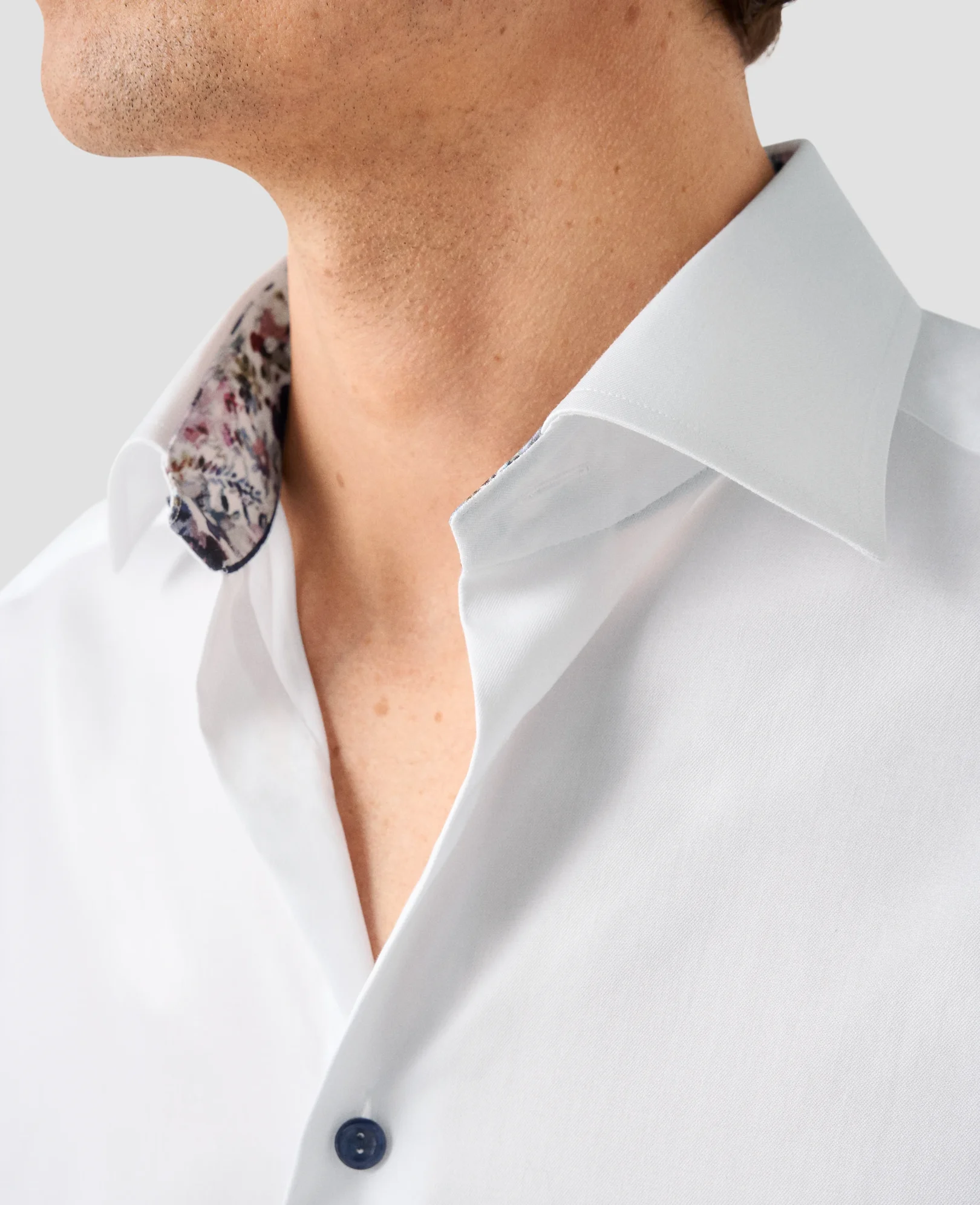 Eton - white floral effect signature twill shirt
