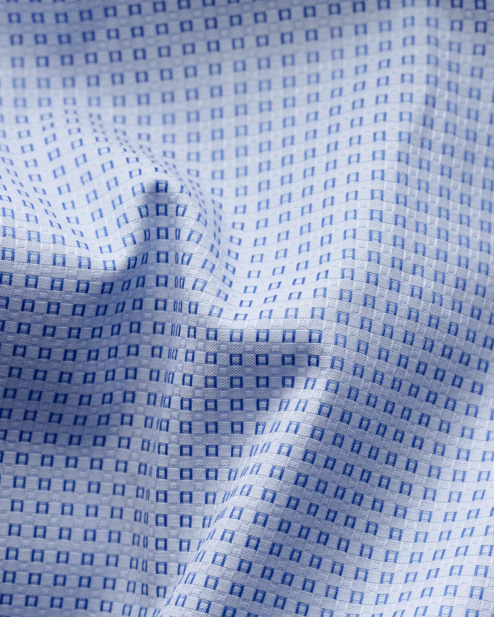 Eton - blue woven checks shirt