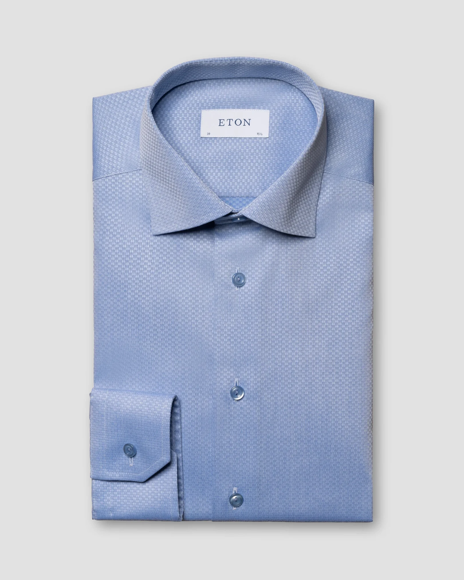 Eton - light blue twill diamond effect