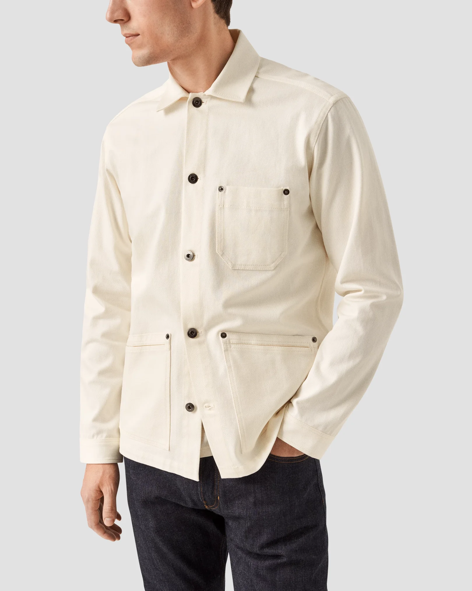Eton - white turndown collar overshirt