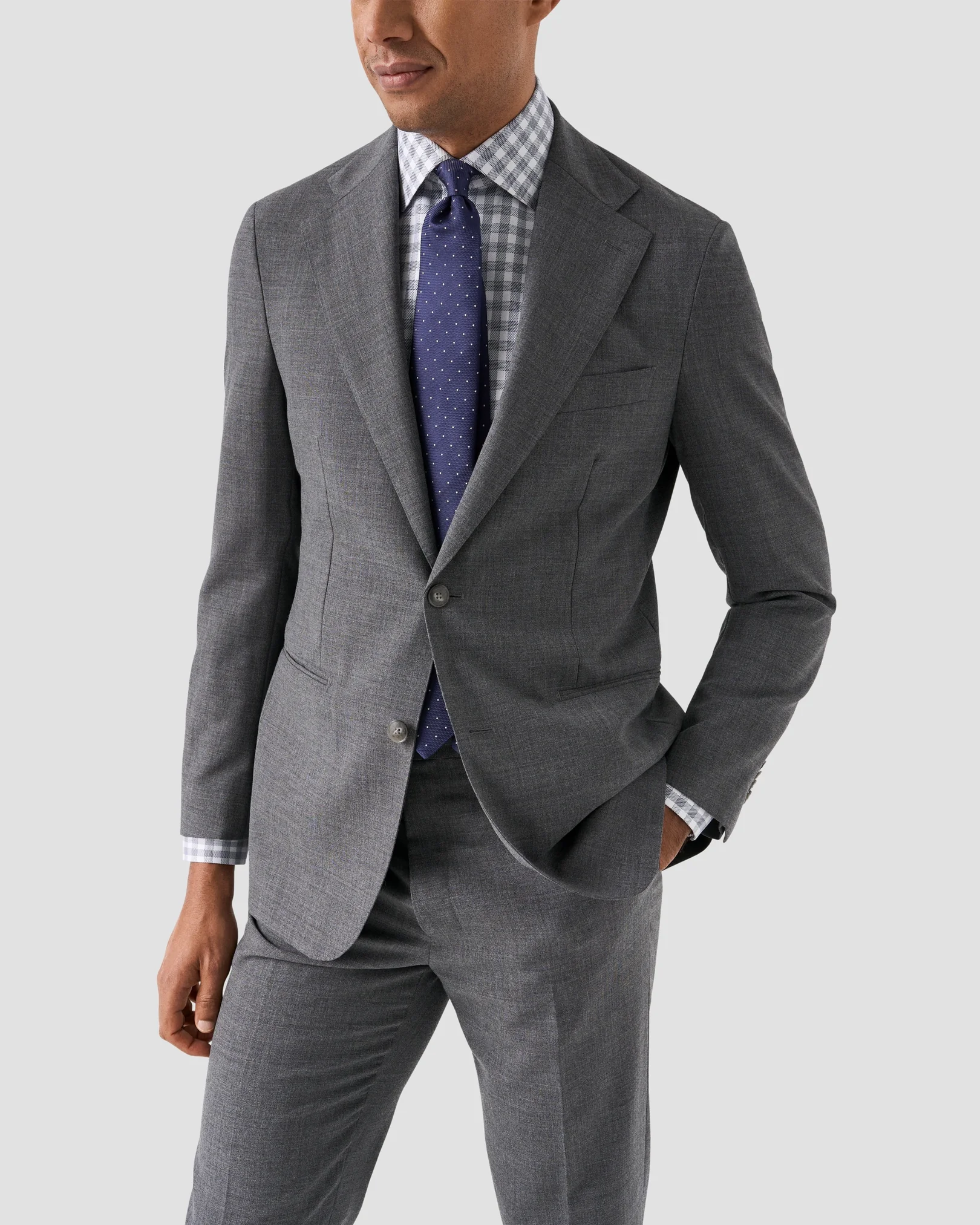Eton - dark blue check signature twill shirt