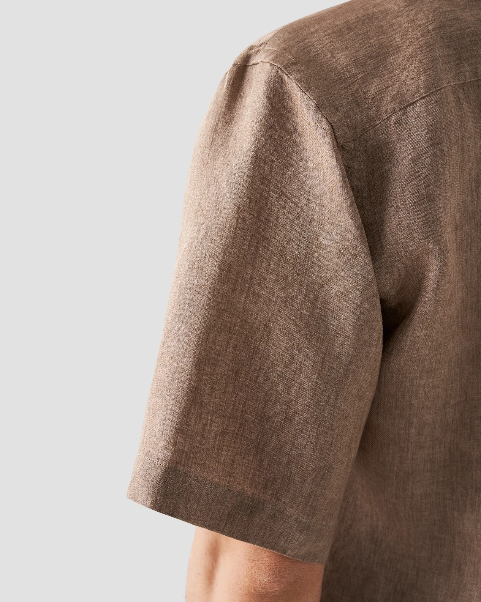 Eton - brown linen resort shirt