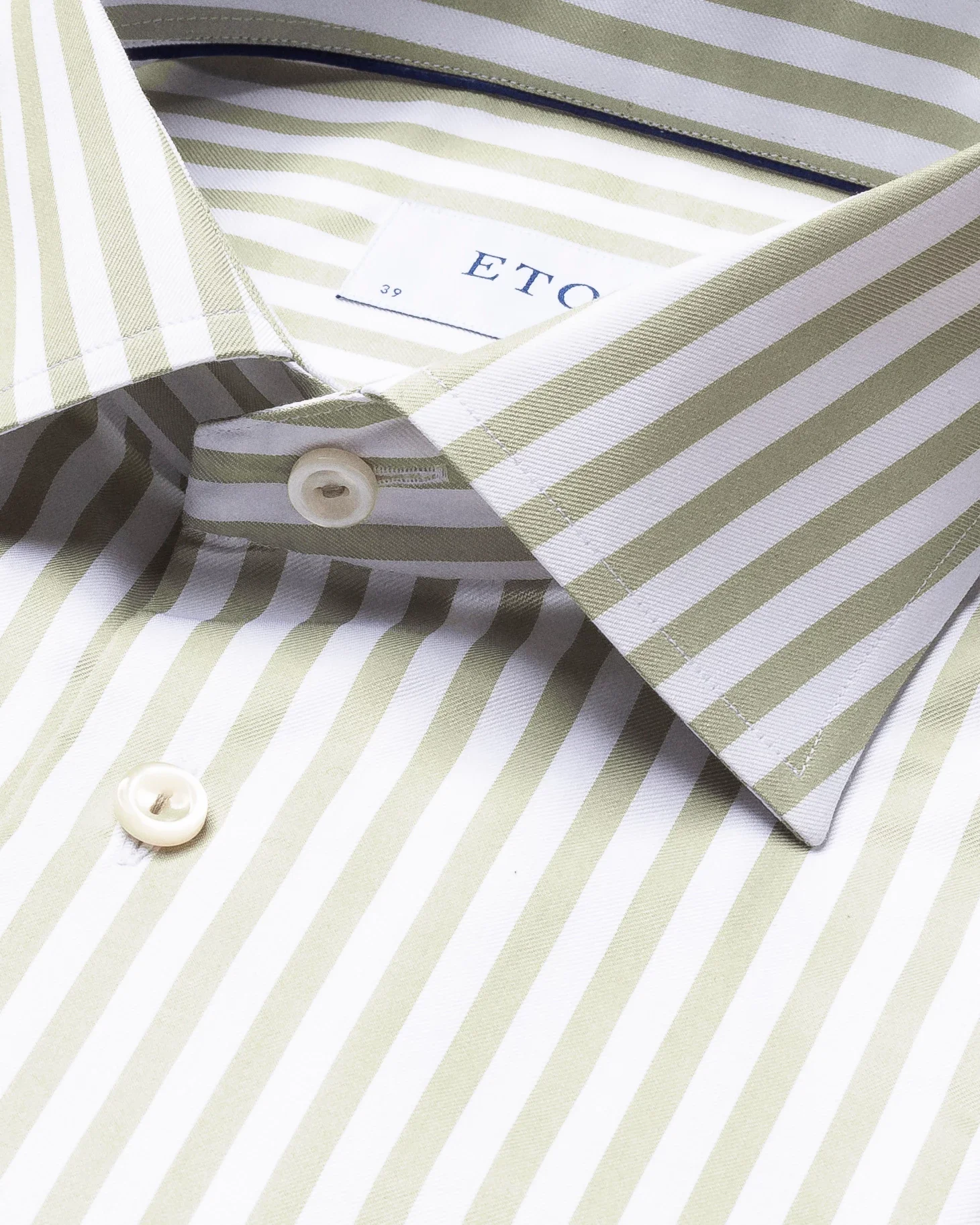 Eton - dusty green bengal stripe signature twill shirt