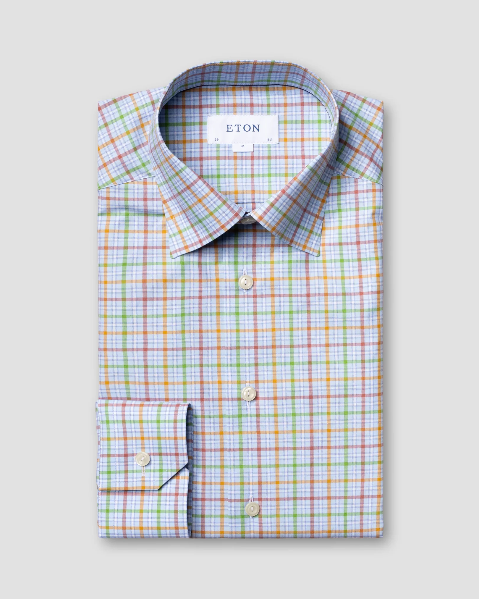 Eton - multi colored checks fine twill shirt