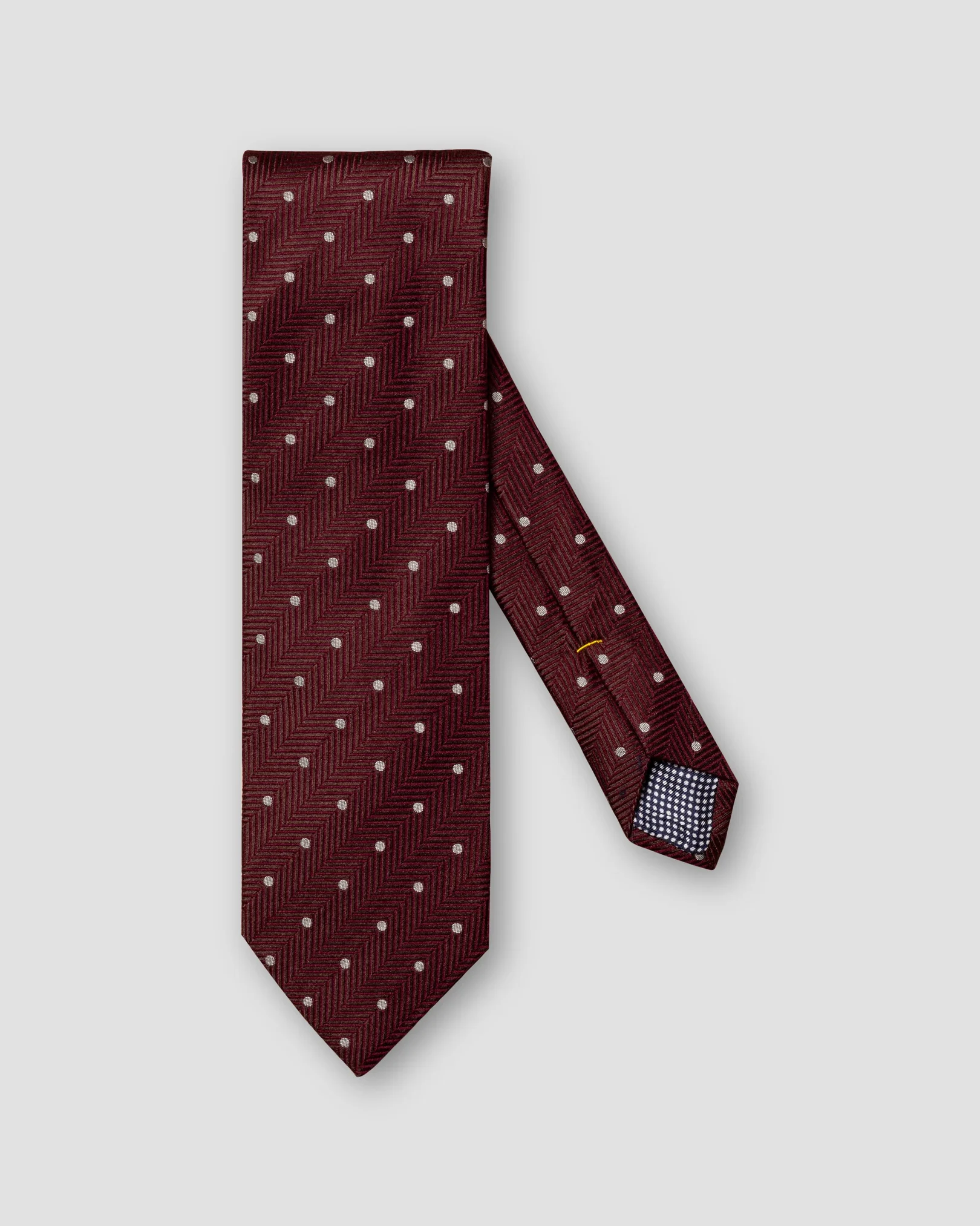 Eton - burgundy polka dot wool silk tie