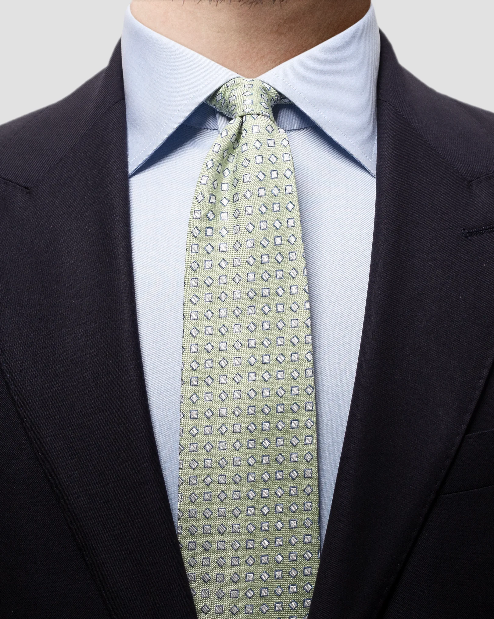 Eton - green pastel square tie