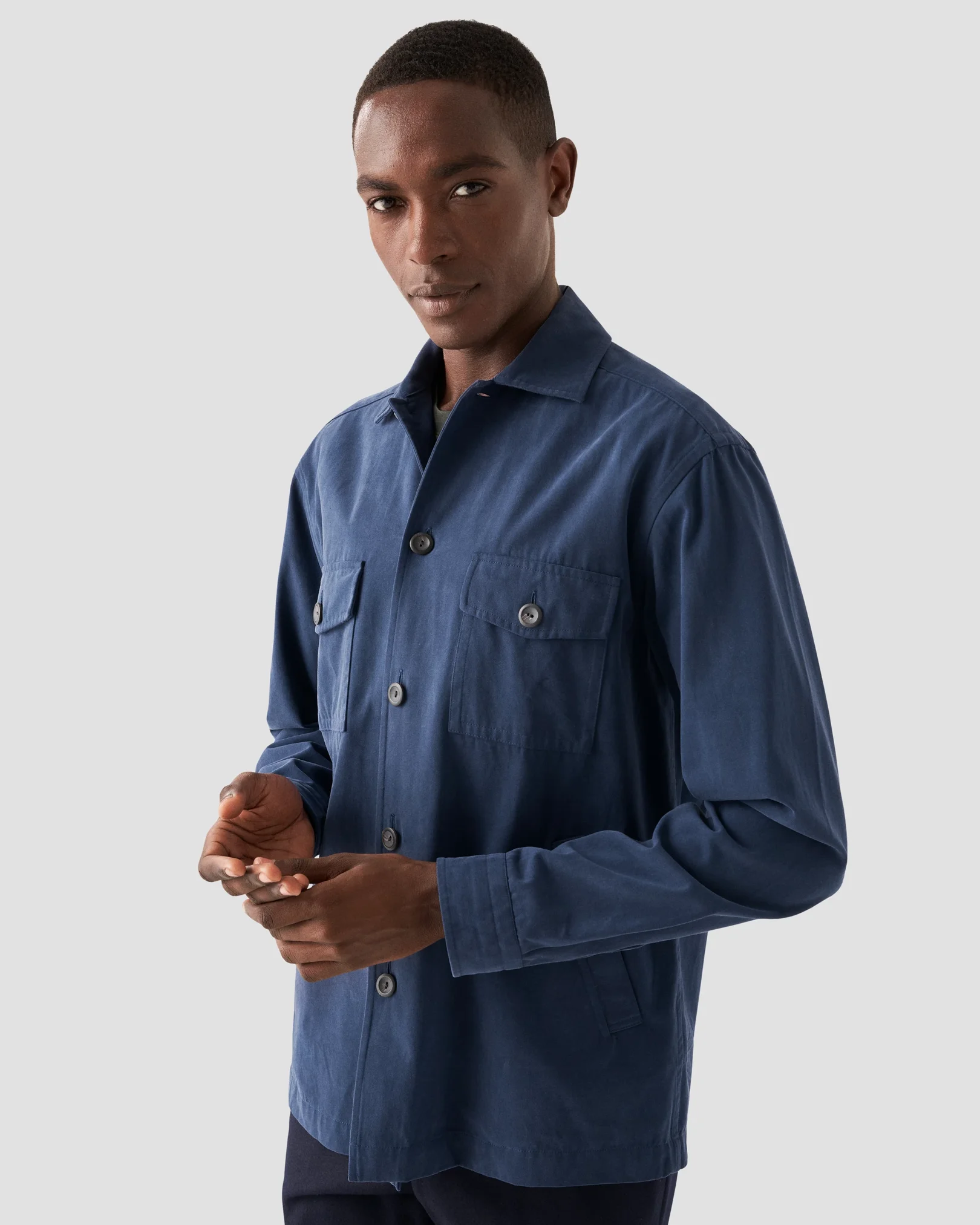 Eton - navy blue moleskin overshirt