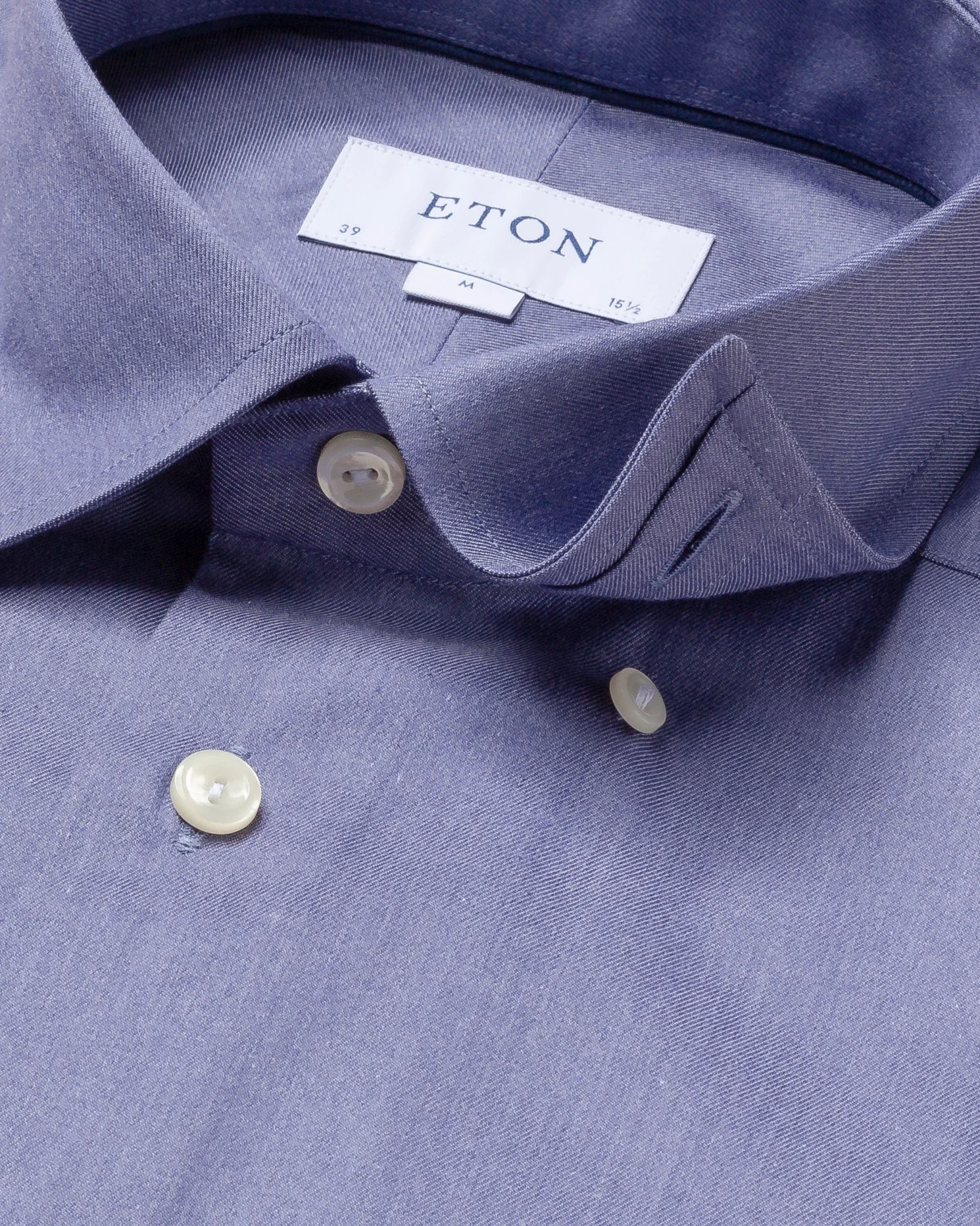 Eton - indigo effect cotton tencel shirt