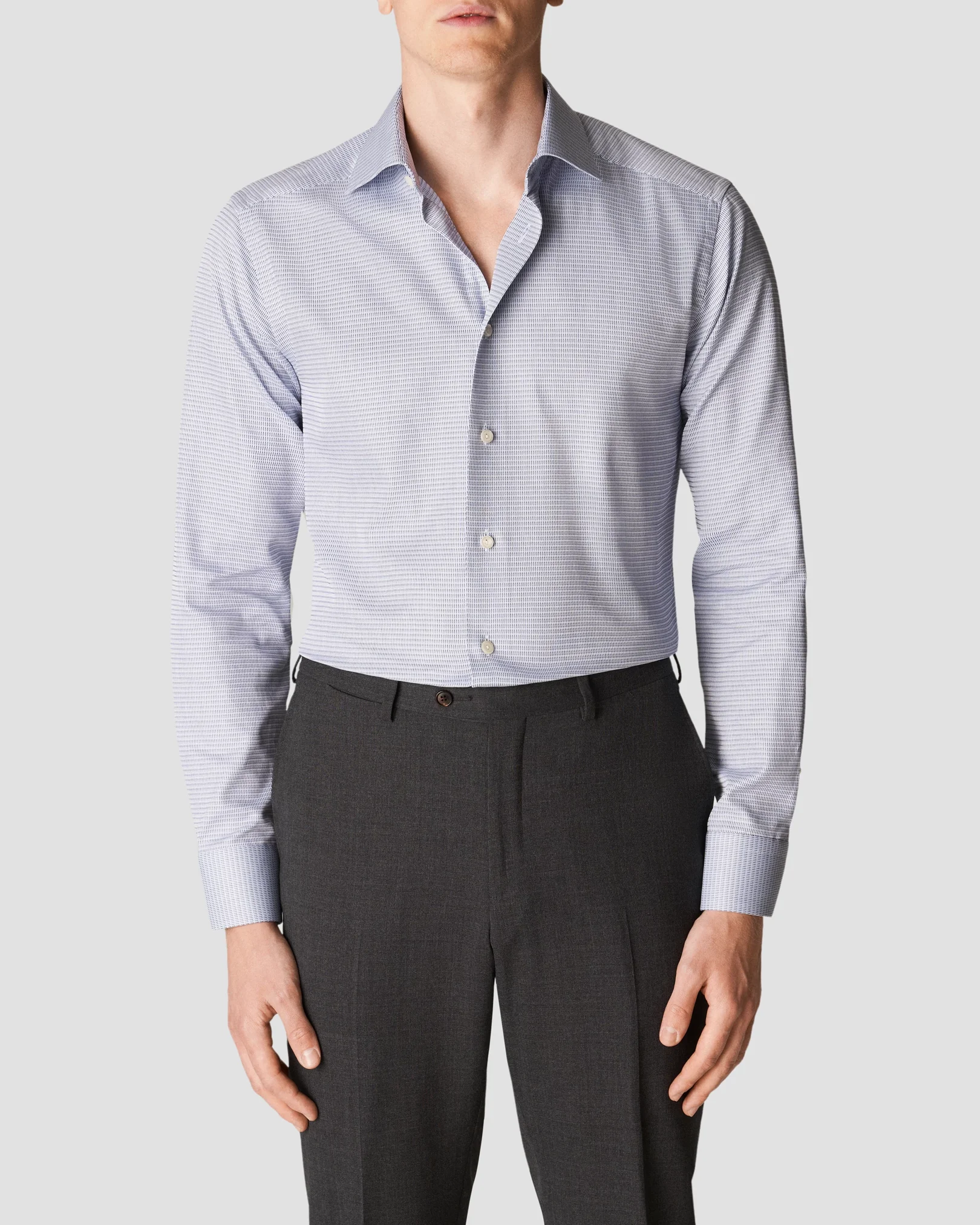 Eton - light blue signature twill light weave