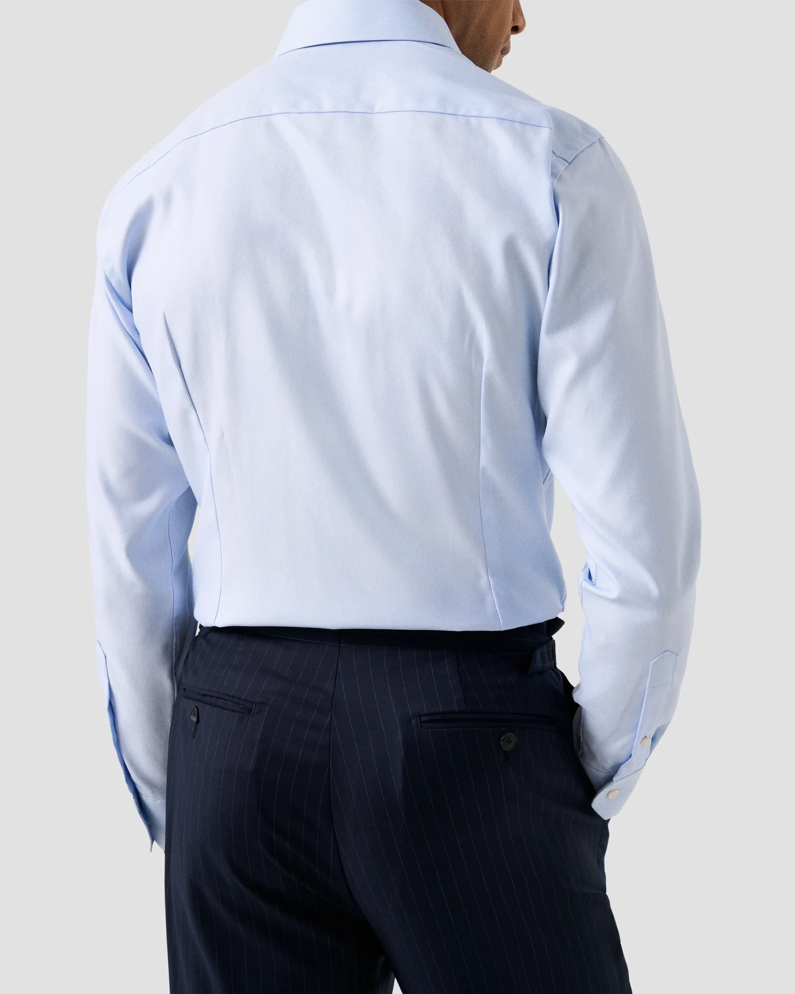 Eton - light blue textured twill shirt