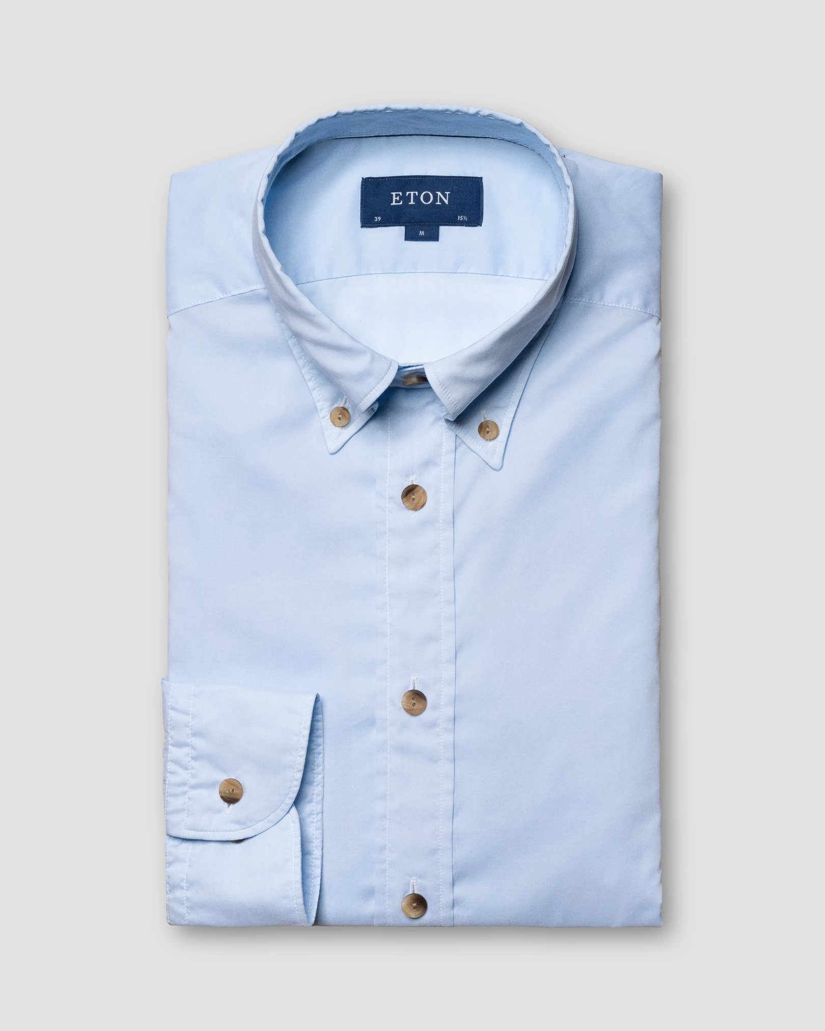 Eton - light blue poplin buttondown