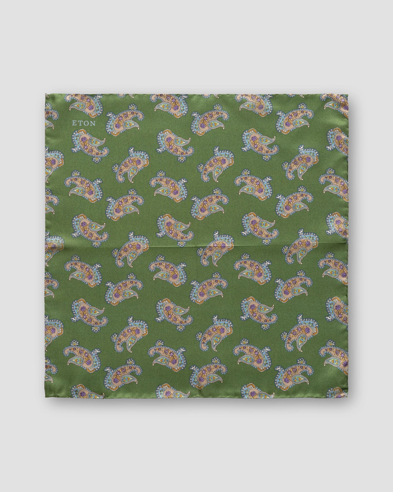 Eton - dark green smart silk pocket square