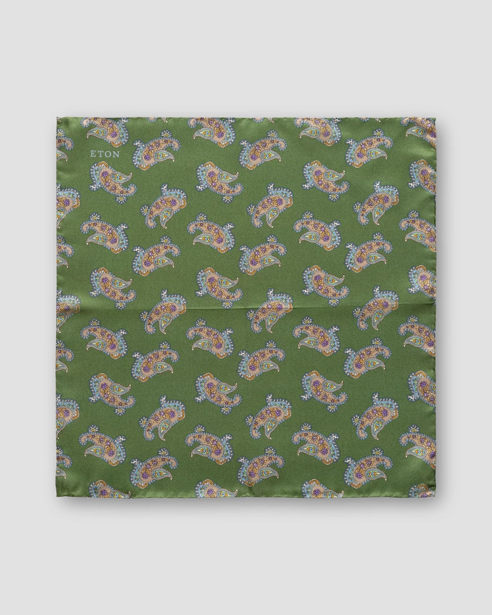 Eton - dark green smart silk pocket square
