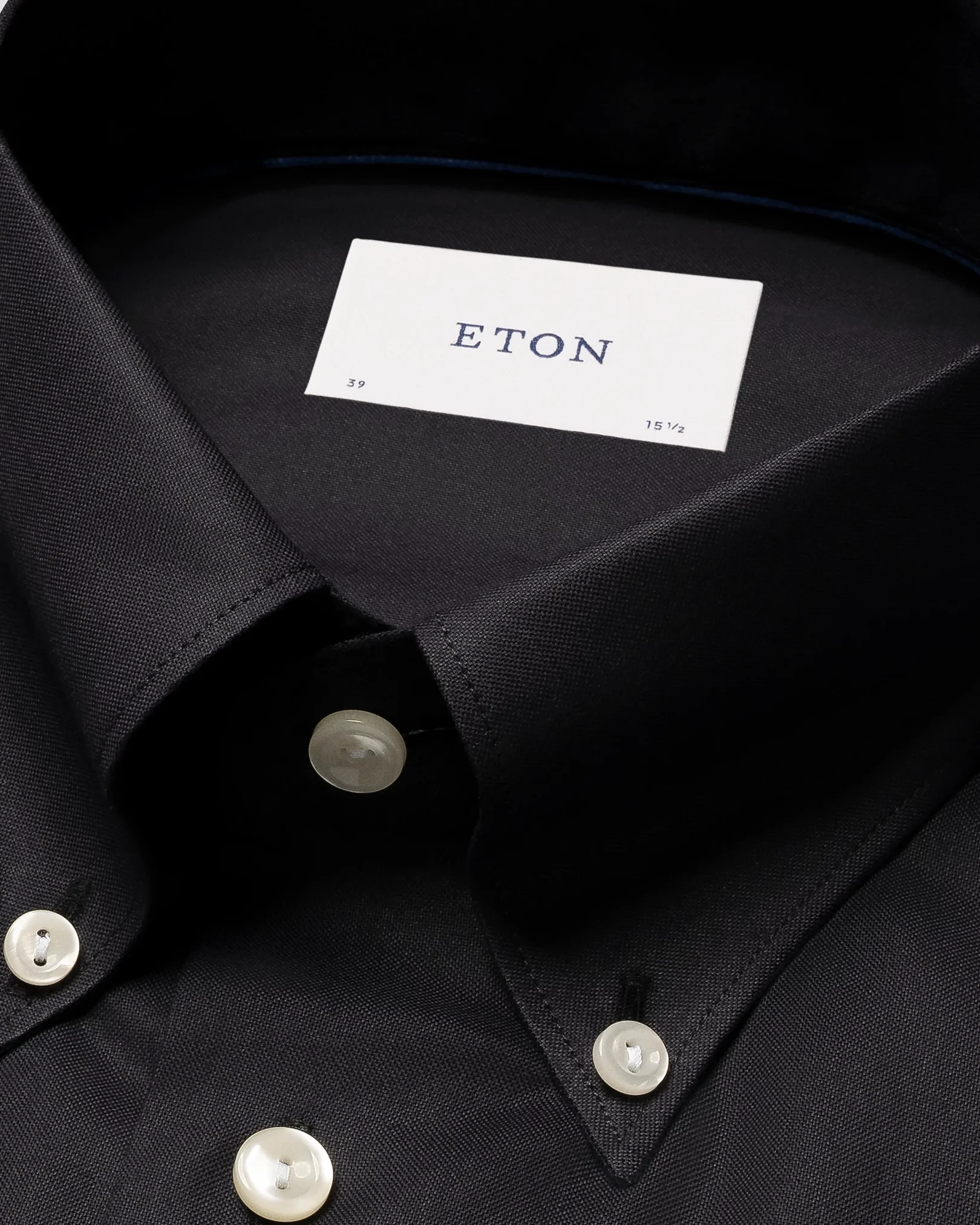 Eton - black solid wrinkle free oxford