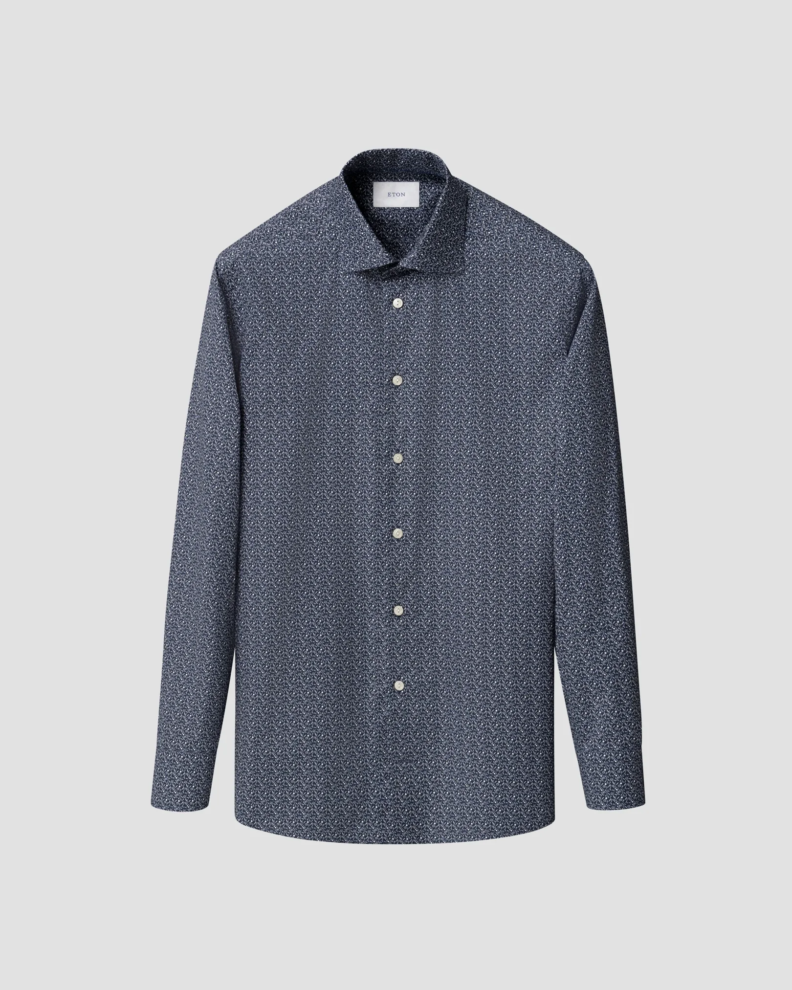Eton - dark blue floral signature twill shirt
