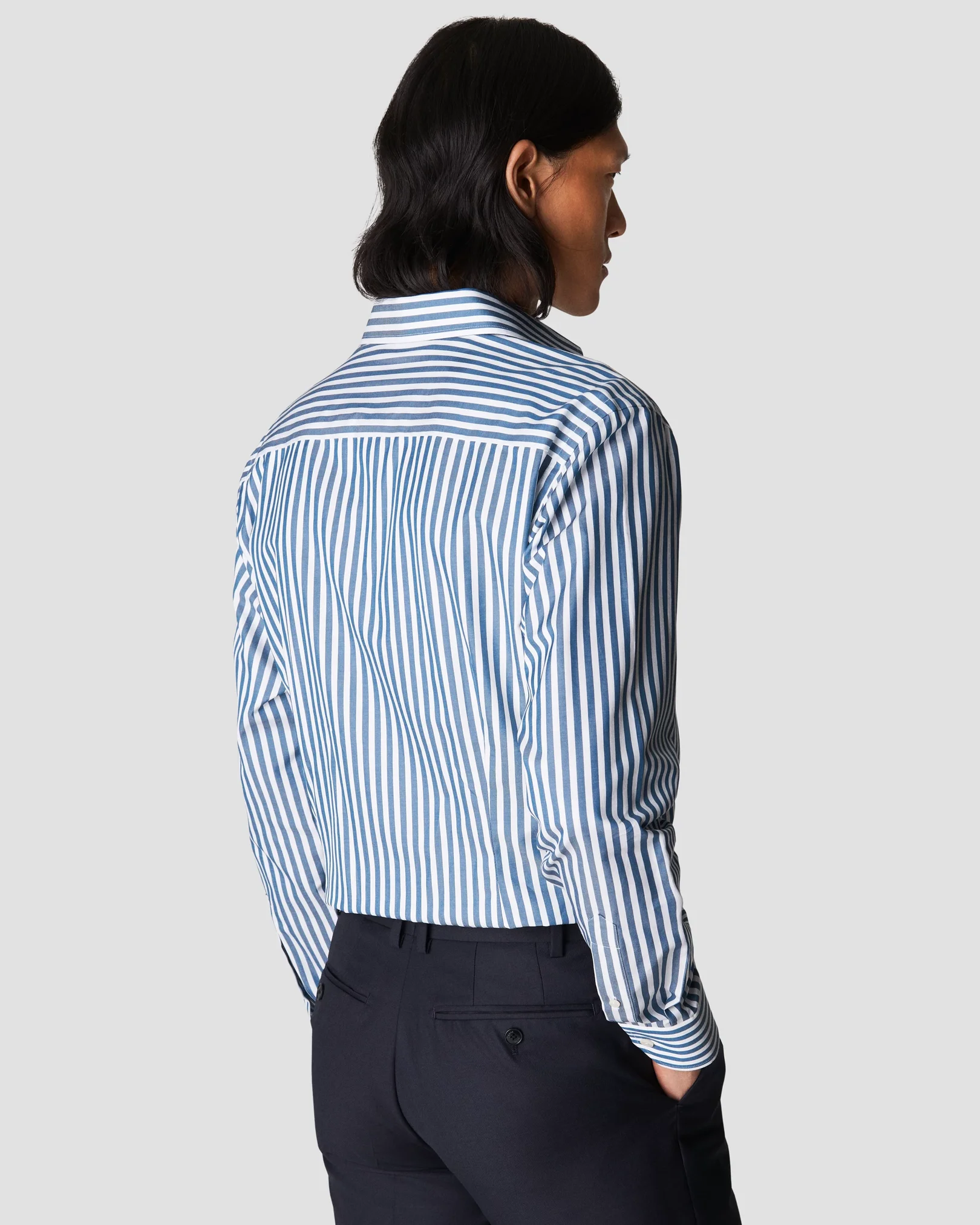 Eton - dark blue signature twill cutaway shirt