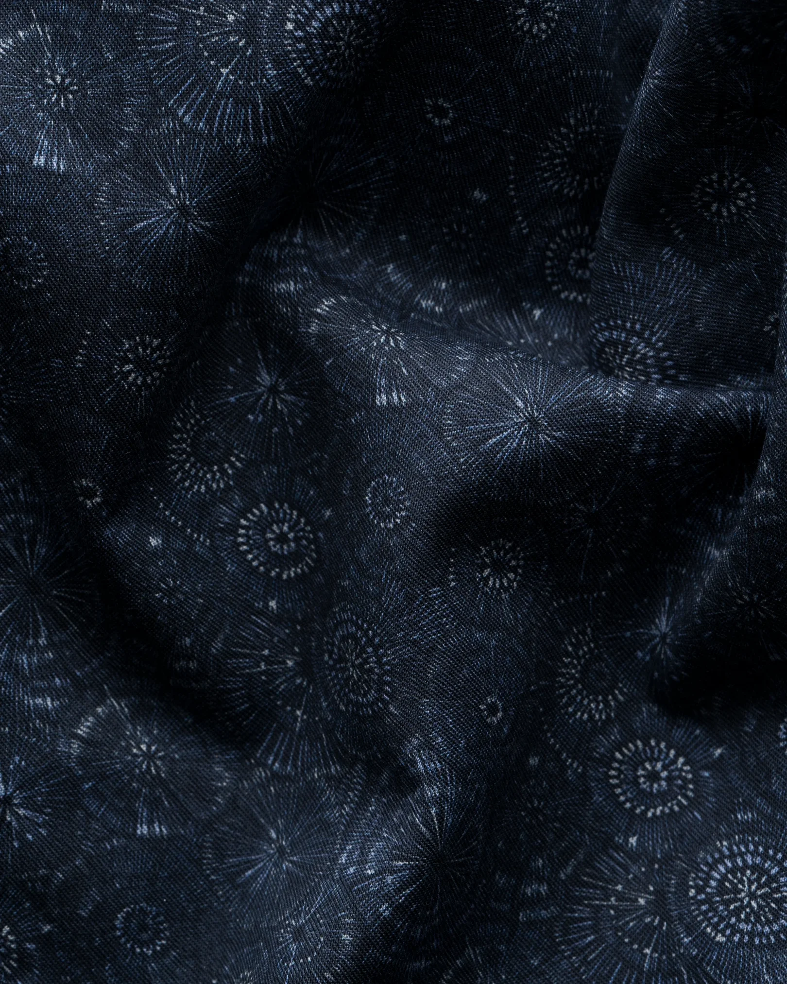 Eton - dark blue motif signature twill shirt cutaway