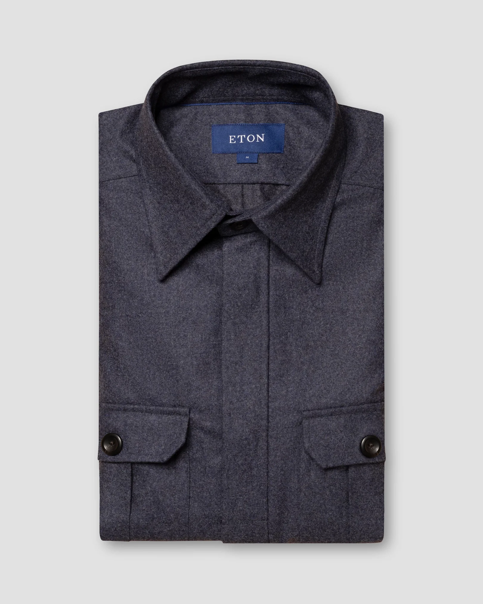 Eton - navy blue twill wool cashmere