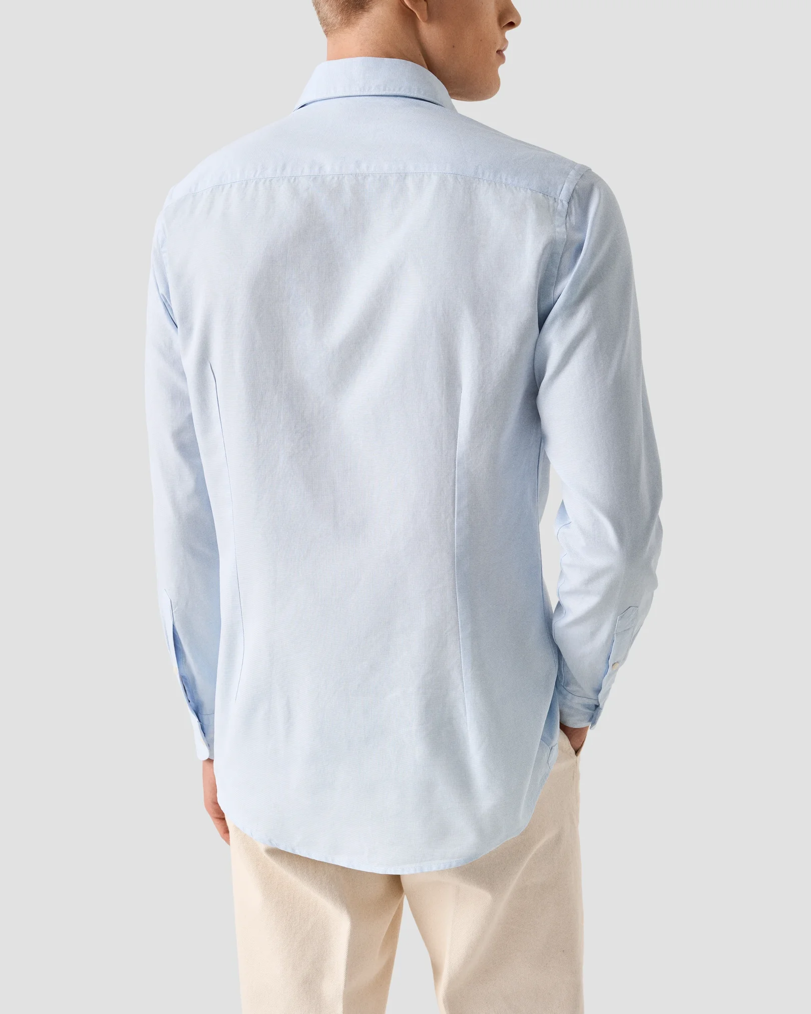 Eton - solid royal oxford shirt light blue