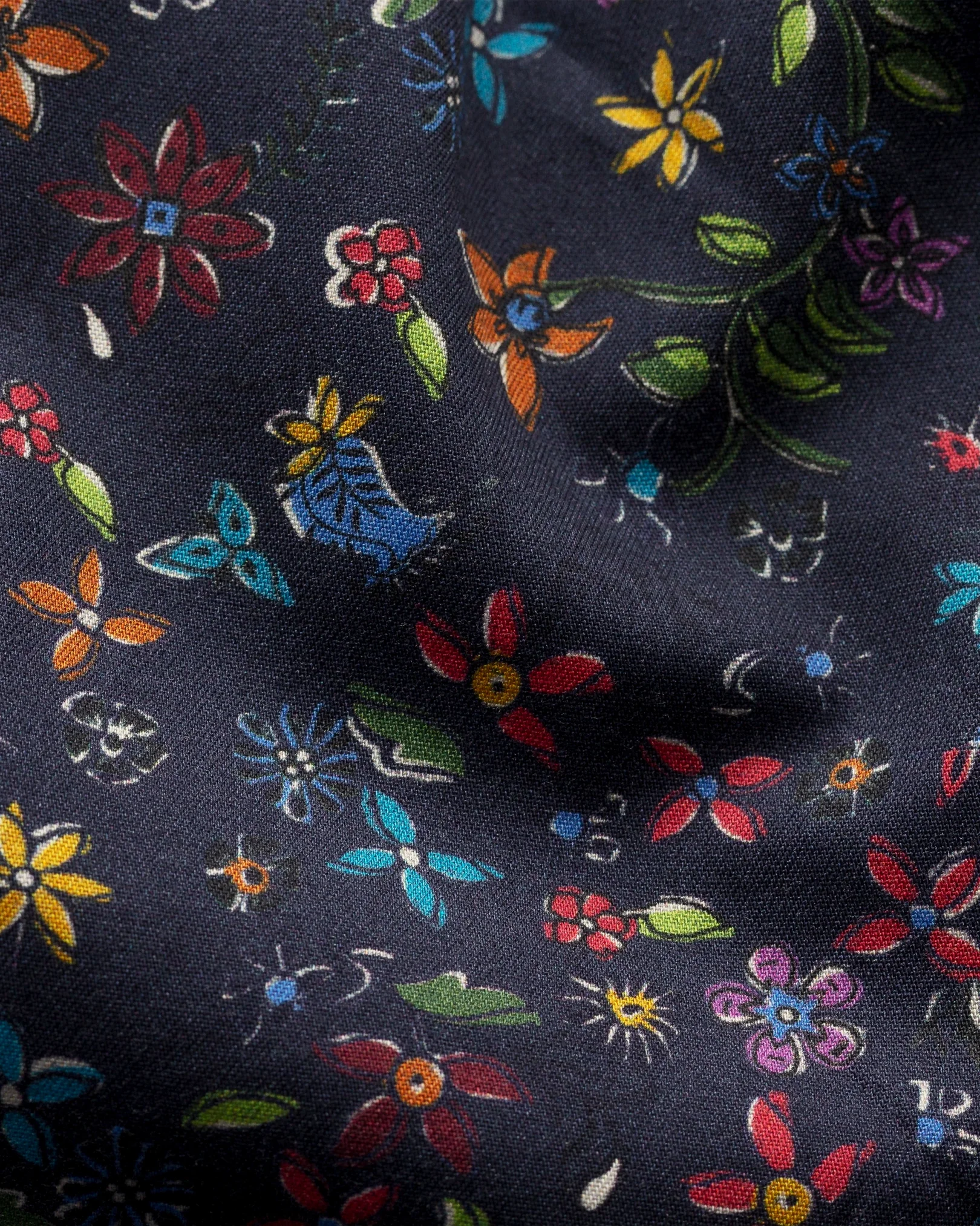 Eton - navy valley of flowers shirt