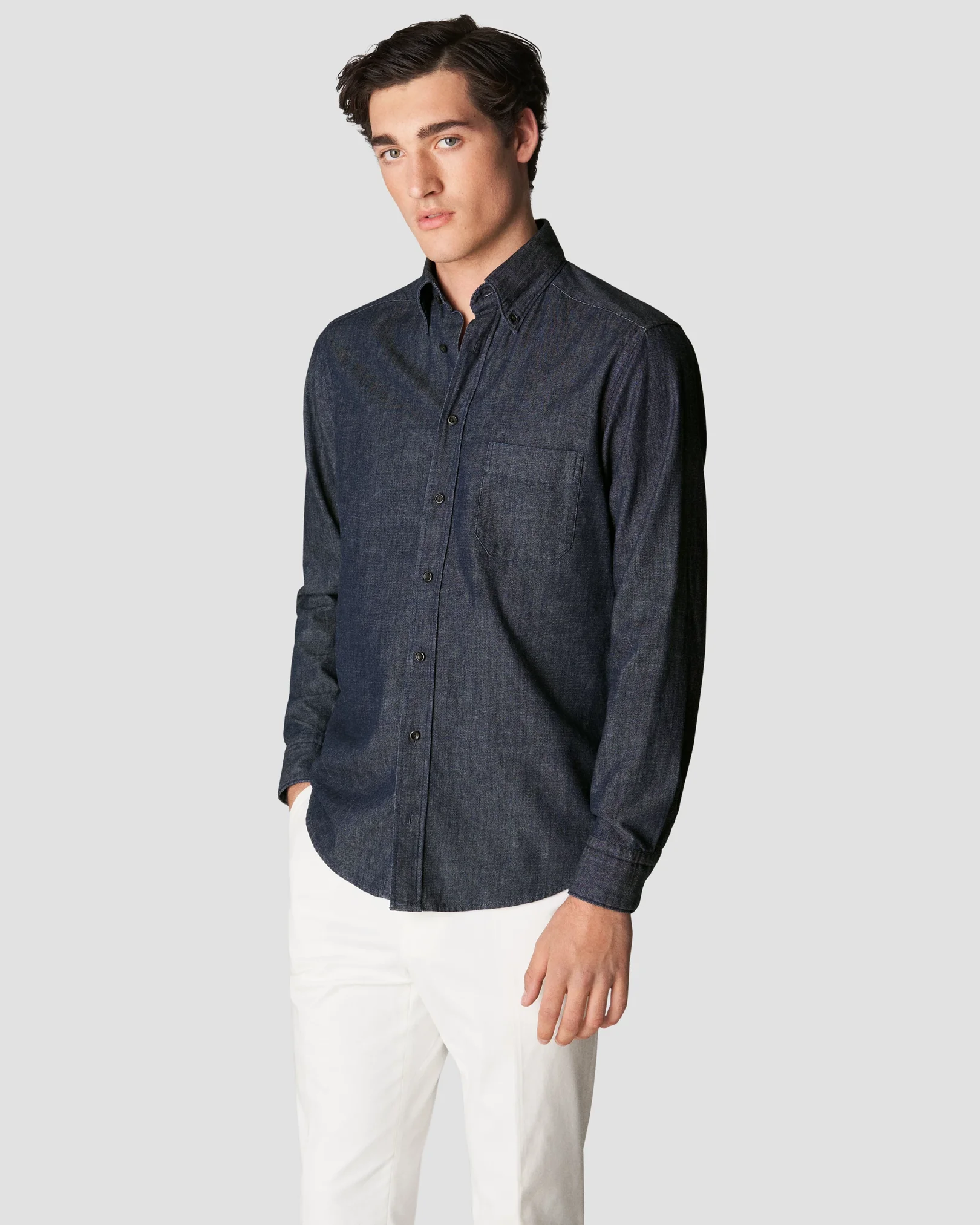 Eton - black indigo button down