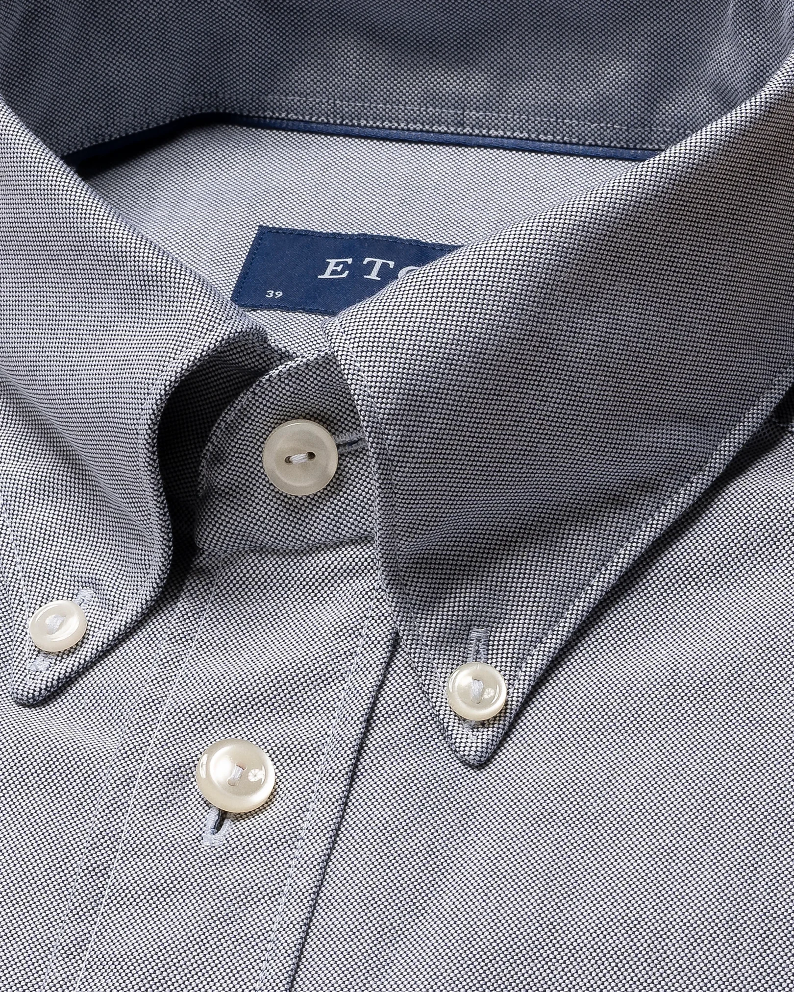 Eton - solid dark blue oxford shirt