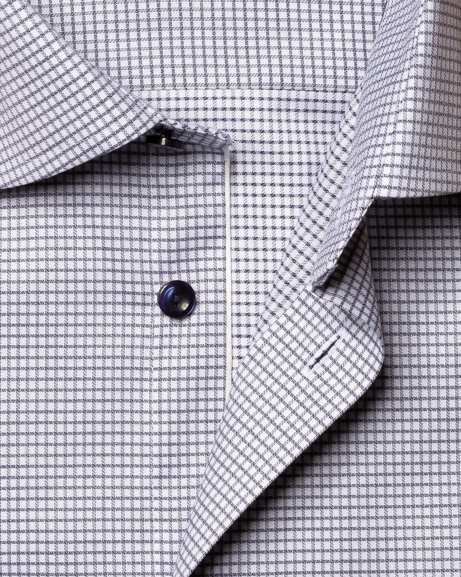 Eton - blue micro check stretch shirt