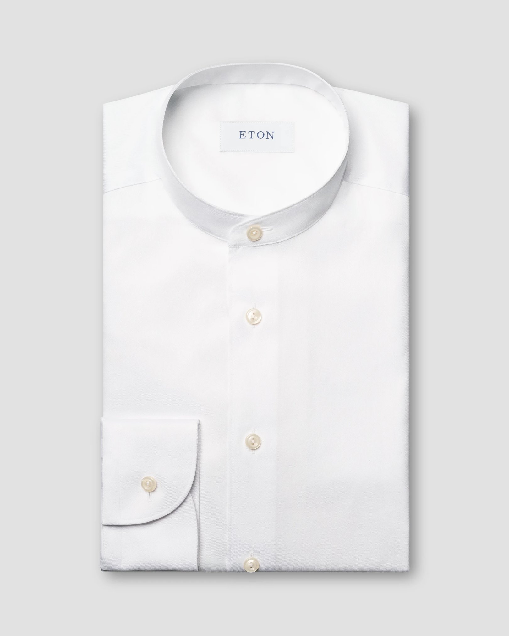 Eton - white signature twill band collar contemporary