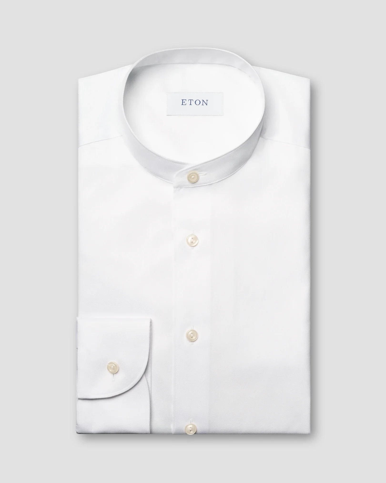 Eton - white signature twill band collar contemporary