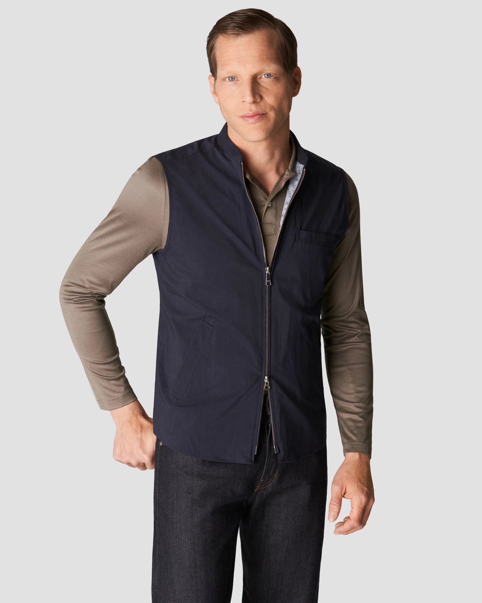 Eton - light grey jersey knitted
