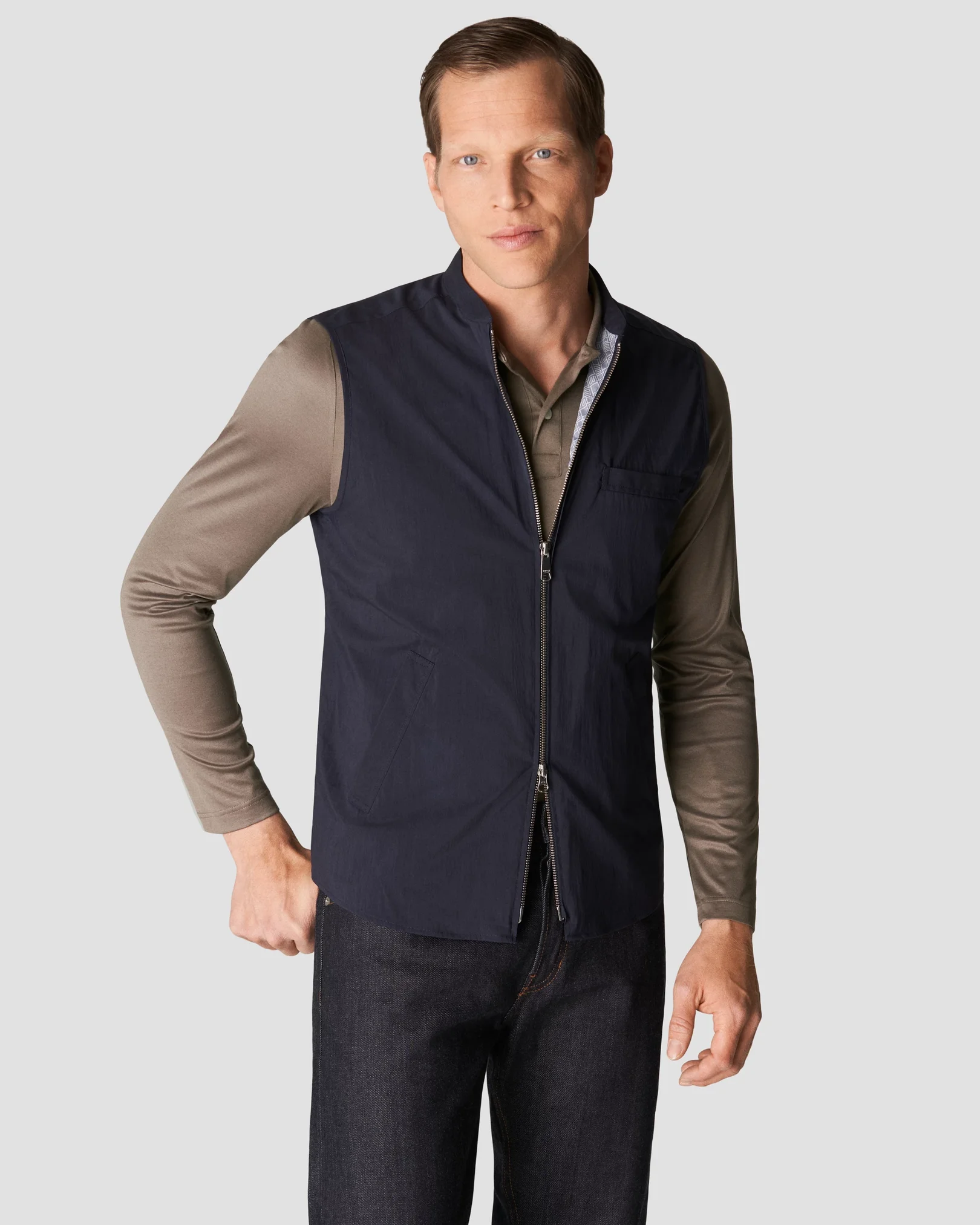 Eton - light grey jersey knitted