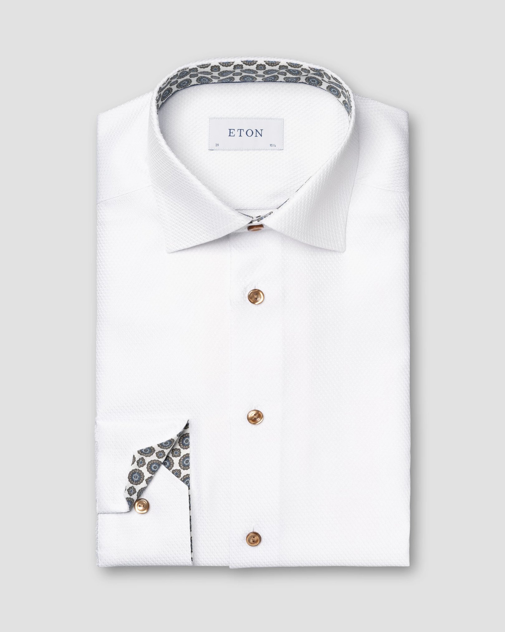 Eton - white dobby with contrast details