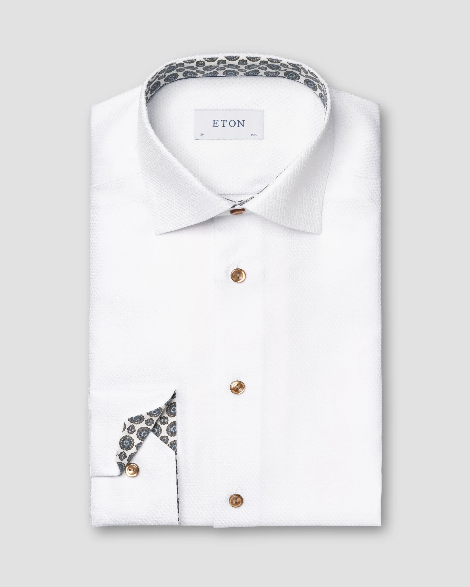 Eton - white dobby with contrast details