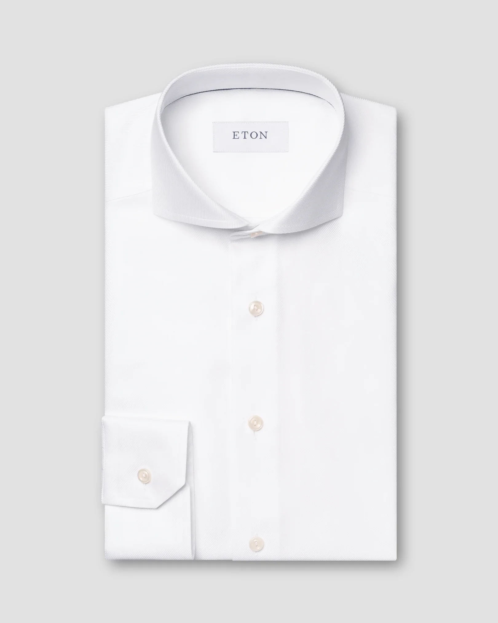 Eton - Hemd aus einfarbigem strukturiertem Twill
